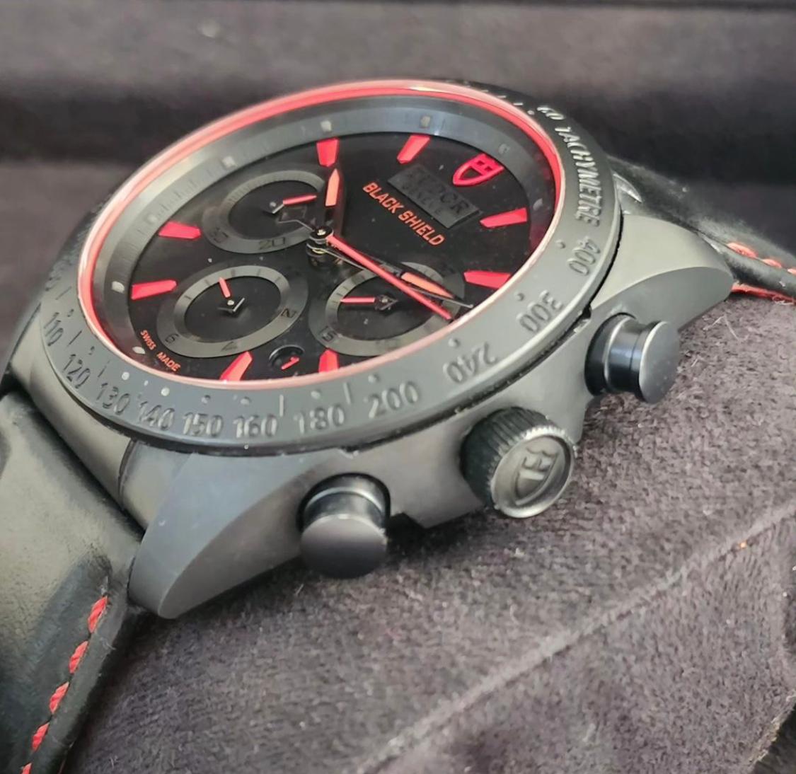 Thumb Fastrider Black Shield Ceramic / Black-Red / Leather
