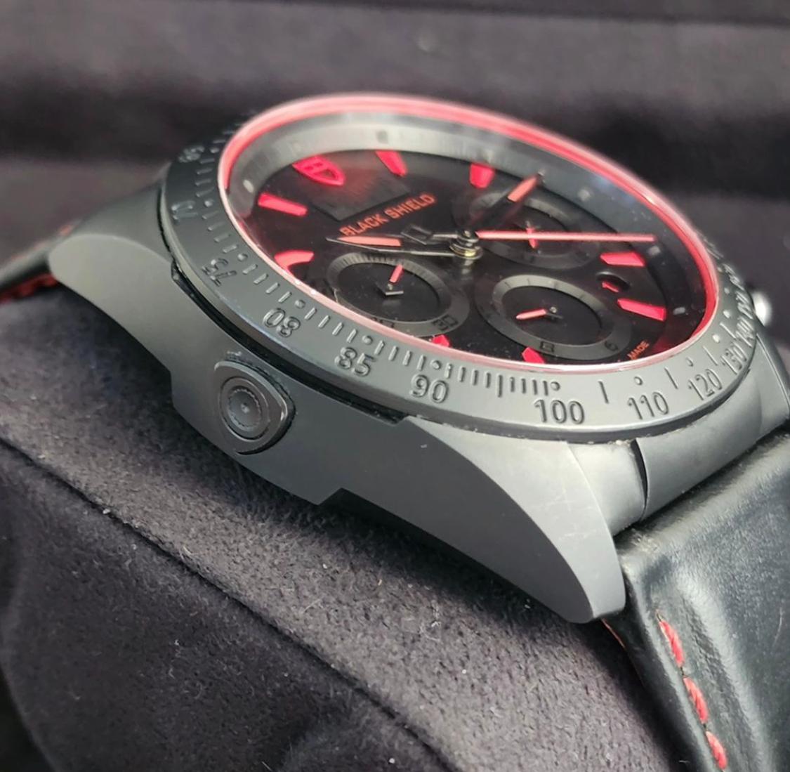 Thumb Fastrider Black Shield Ceramic / Black-Red / Leather
