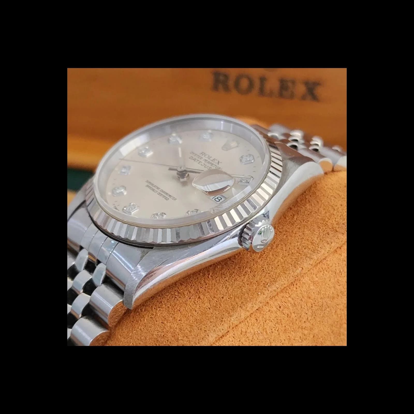 Thumb Datejust 36 16234 / White-Computer / Diamond / Stainless Steel
