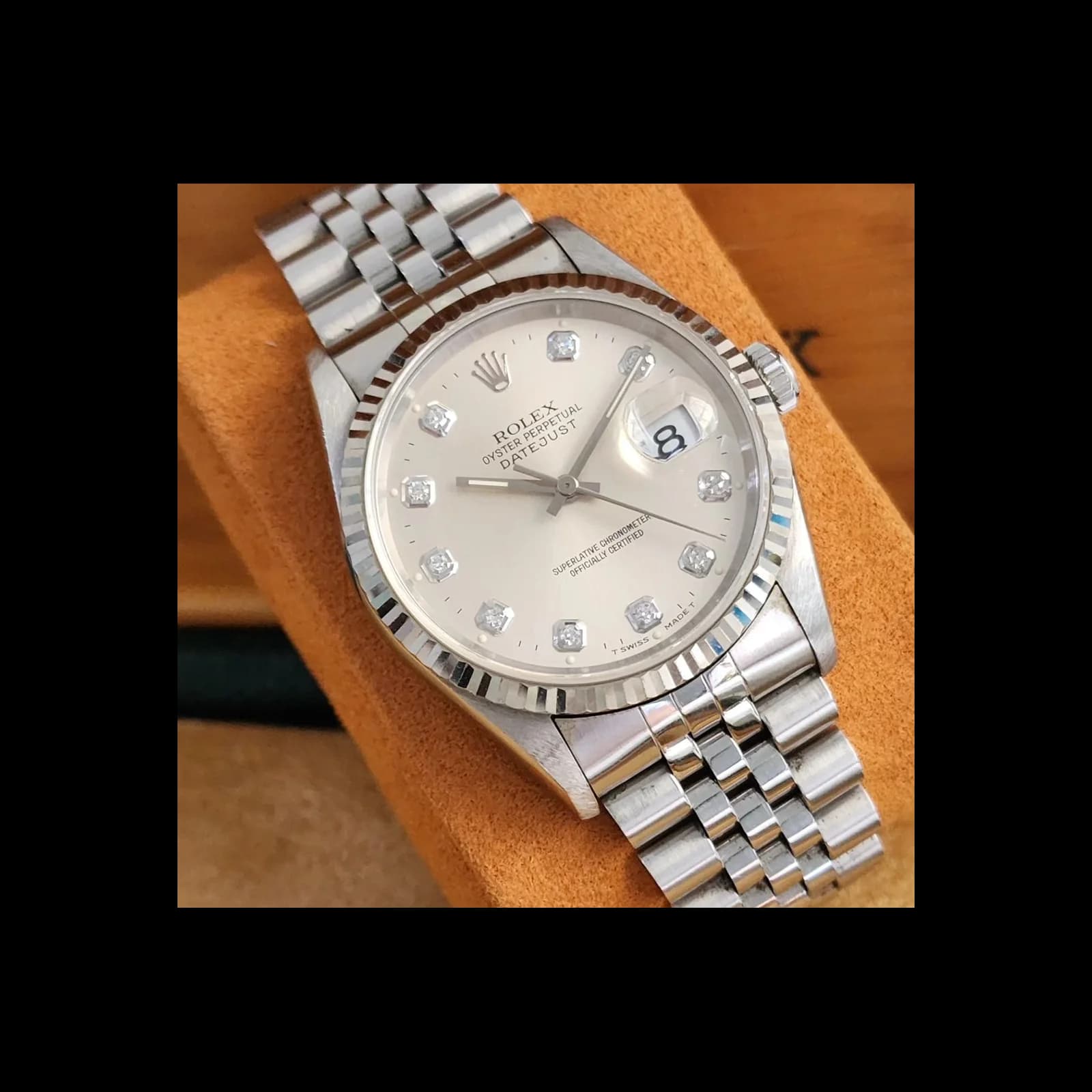 Thumb Datejust 36 16234 / White-Computer / Diamond / Stainless Steel