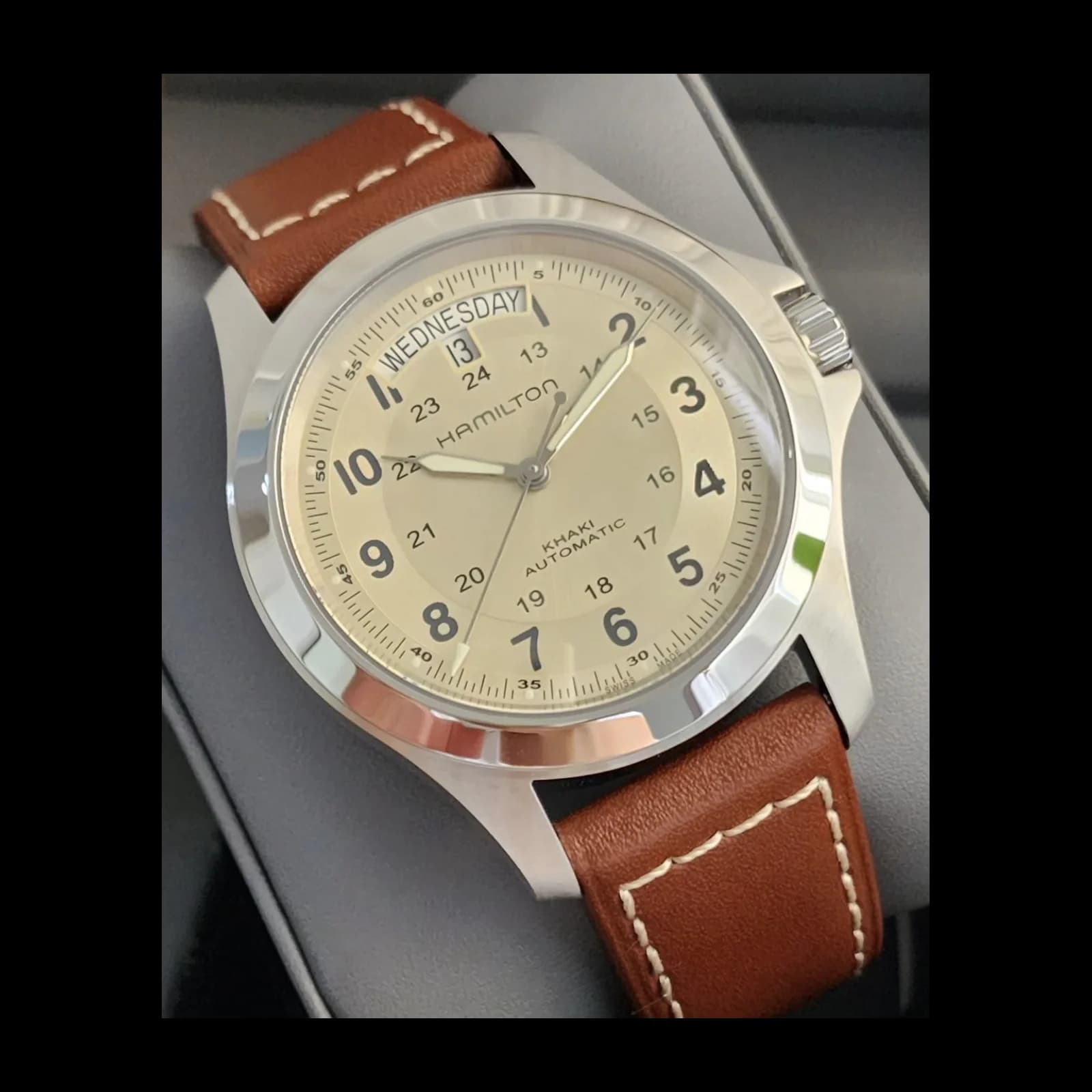 Thumb Khaki Field King Auto 40 Stainless Steel / Beige
