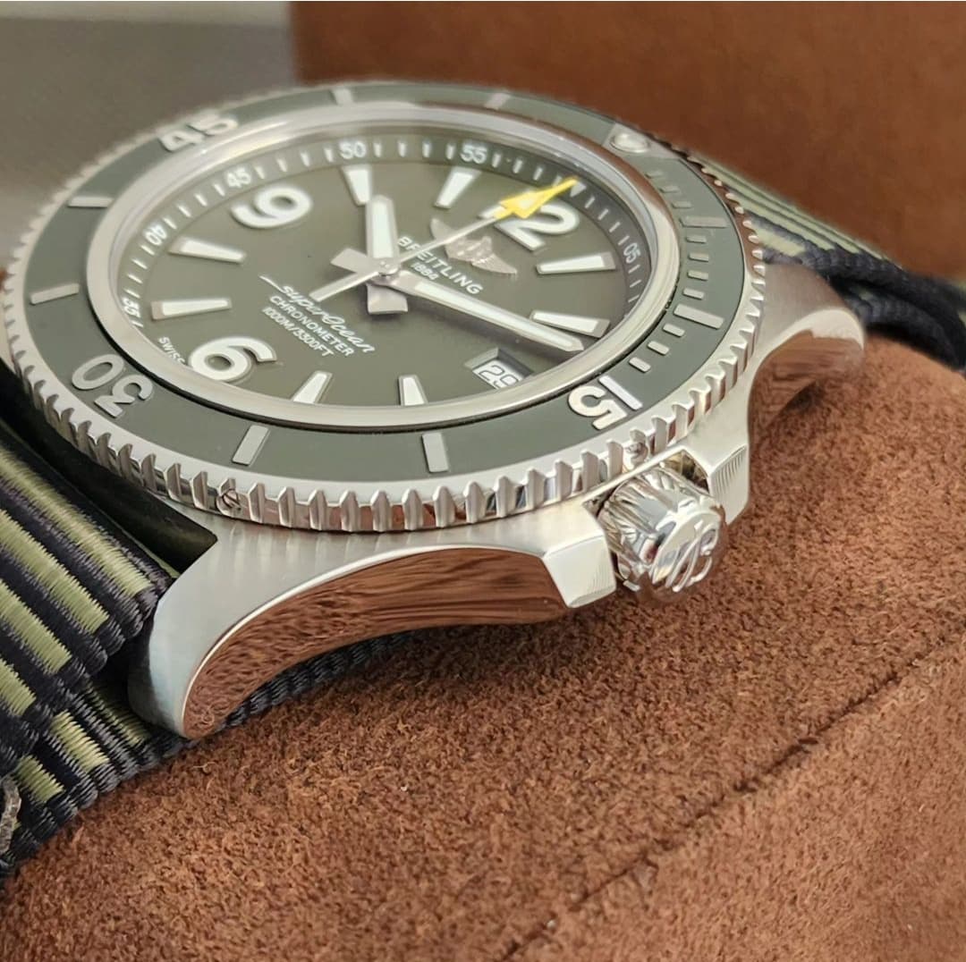 Thumb Superocean 44 Stainless Steel / Green / NATO / OuterKnown