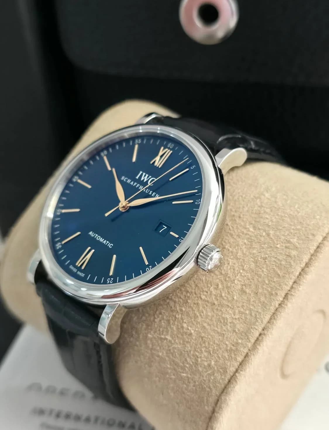 Thumb Portofino Automatic Stainless Steel / Blue / Alligator