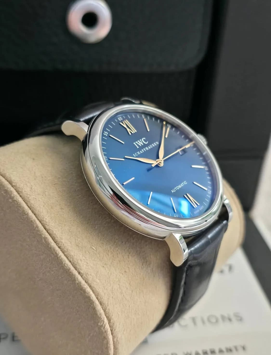Thumb Portofino Automatic Stainless Steel / Blue / Alligator