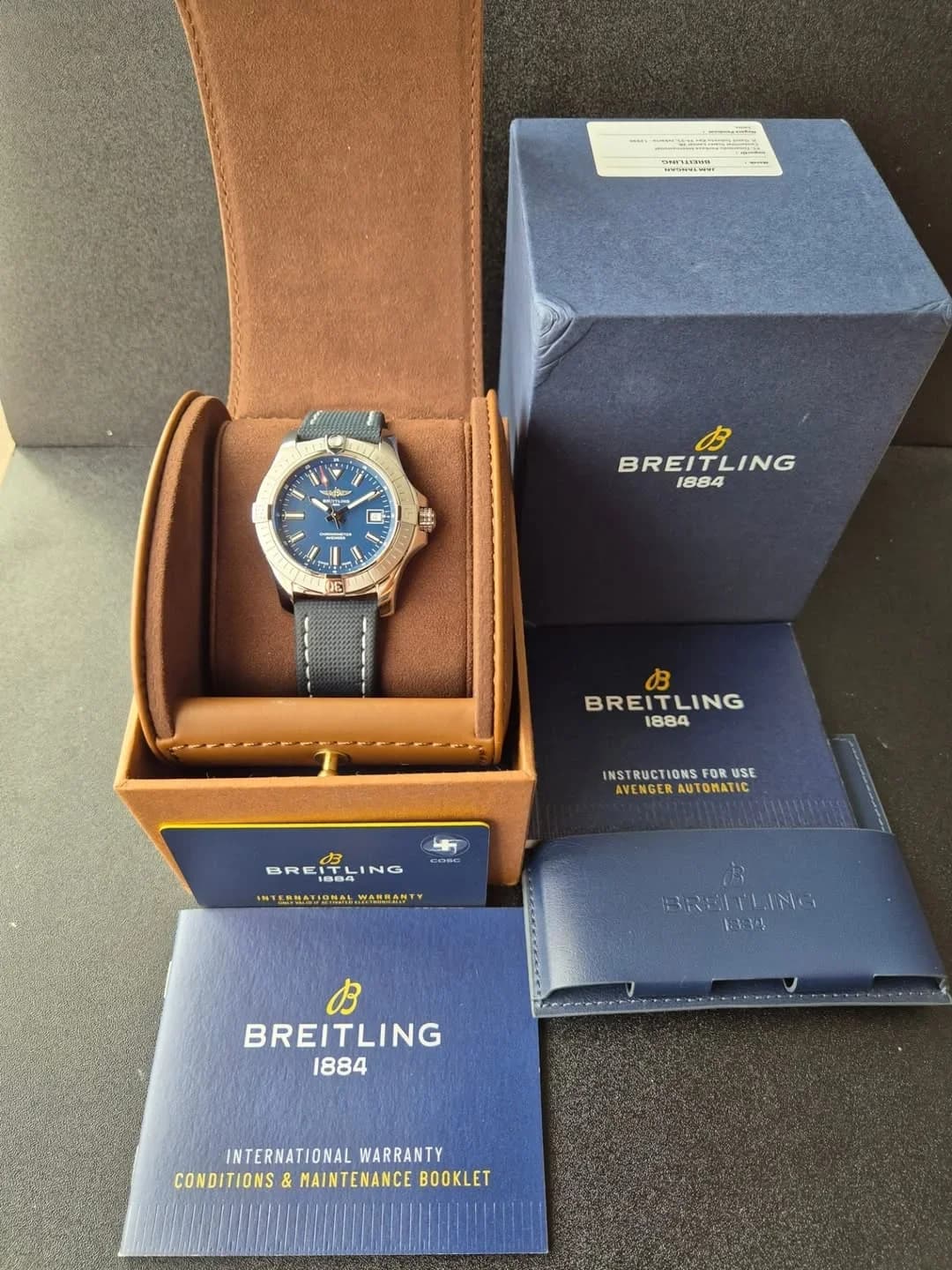 Thumb Avenger Automatic 43 Stainless Steel / Blue / Military / Folding