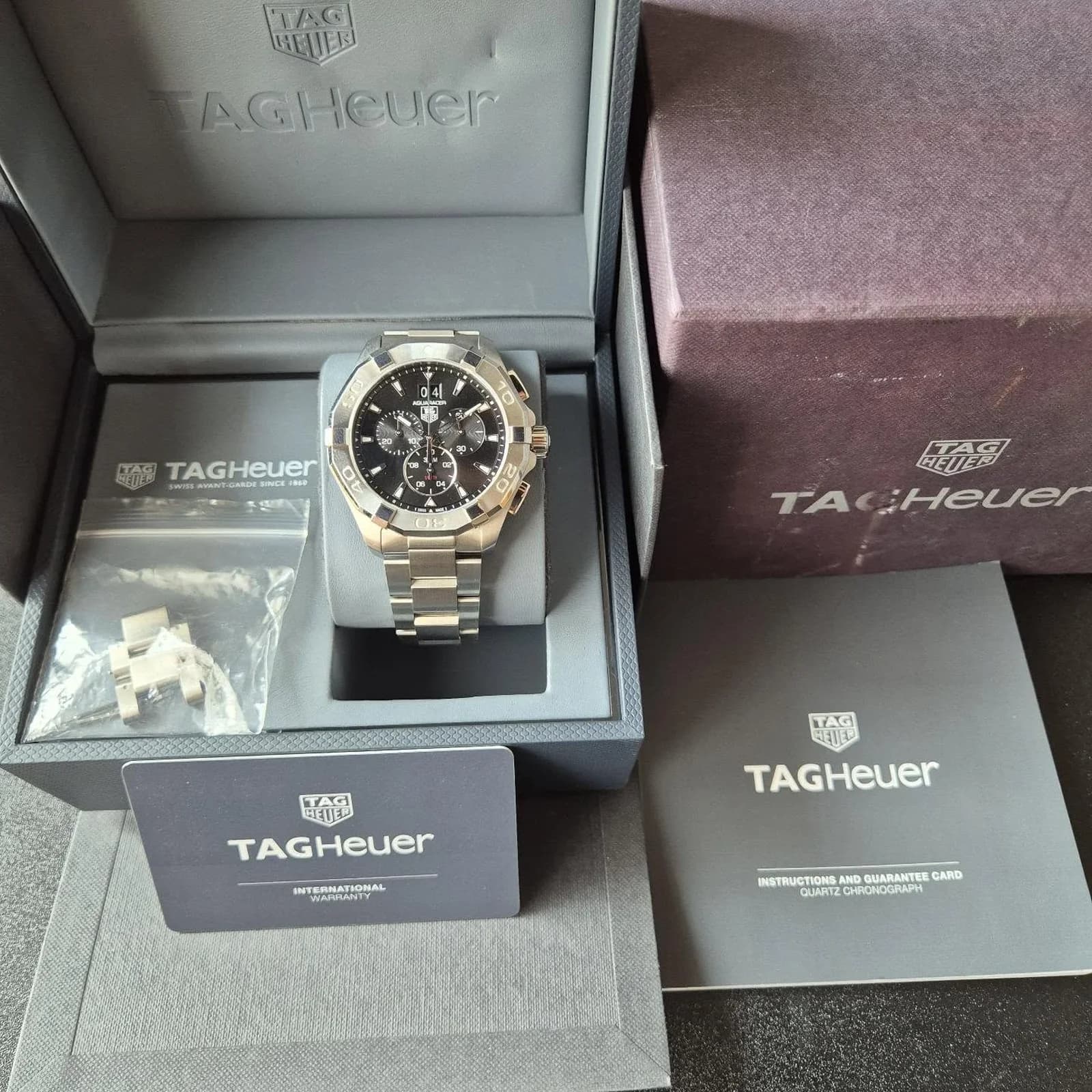 Thumb Aquaracer 300M Quartz Chronograph 43 Stainless Steel / Black / Bracelet