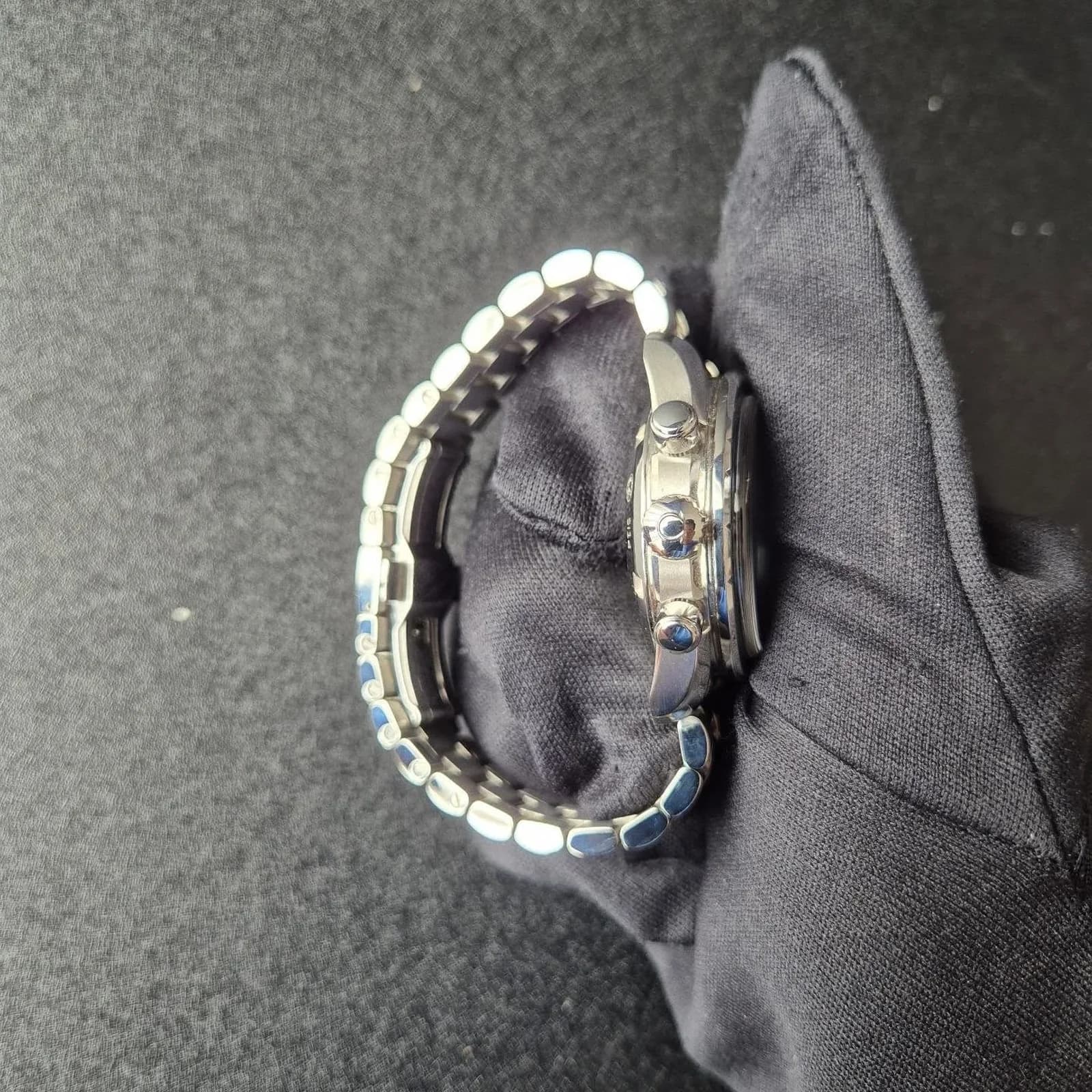 Thumb Speedmaster Co-Axial 38 Stainless Steel / Blue / Bracelet