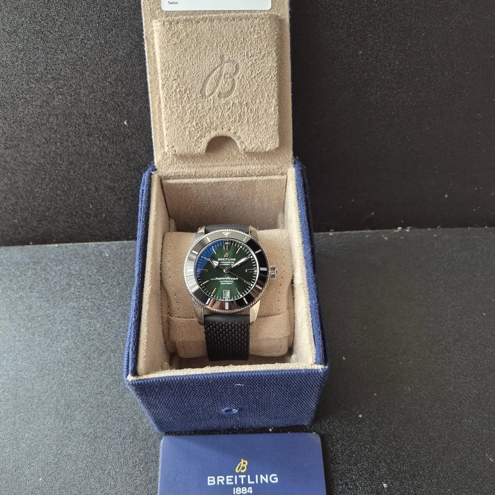 Thumb Superocean Heritage II 42 Stainless Steel / Green / Rubber / Folding