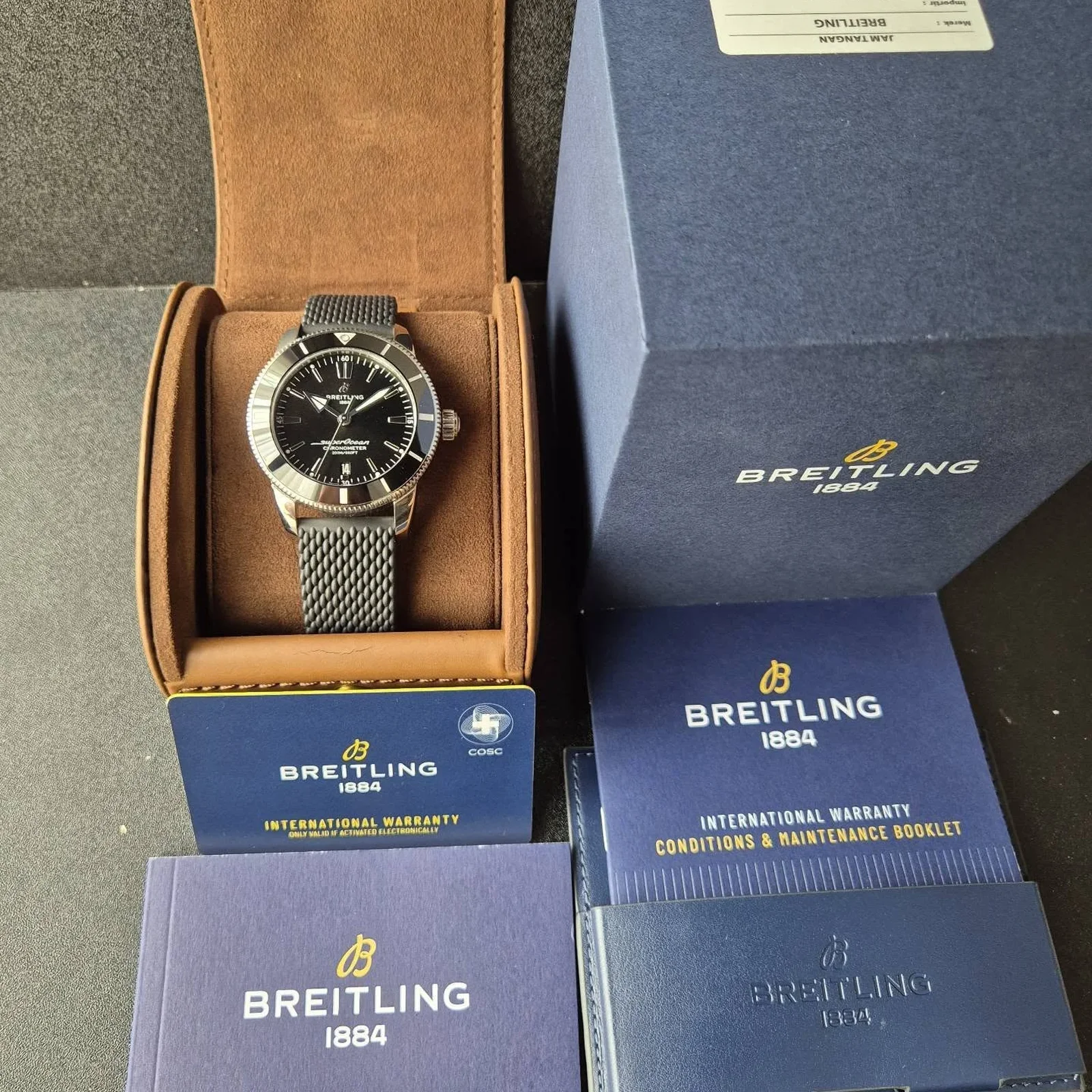 Thumb Superocean Heritage II B20 Automatic 44 Stainless Steel / Black / Rubber / Folding
