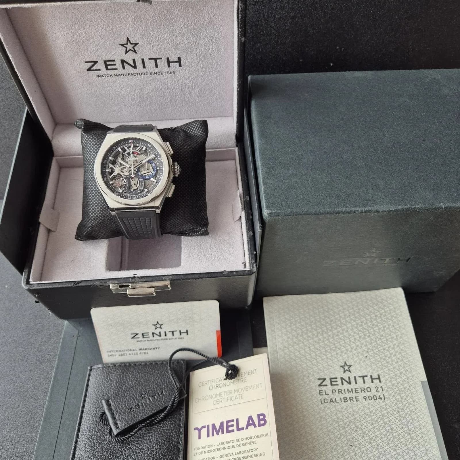 Thumb Defy El Primero 21 Titanium / Skeleton / Alligator