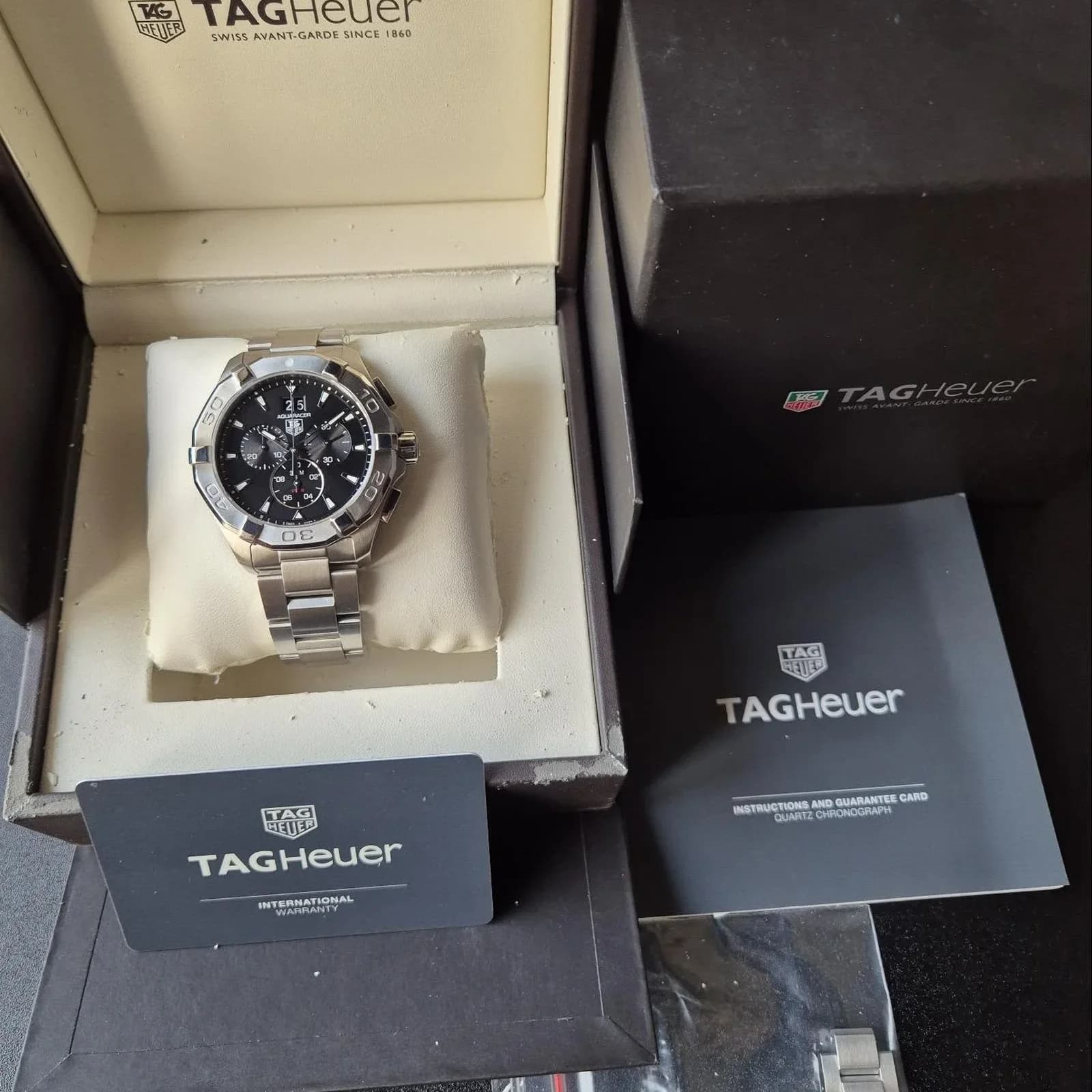 Thumb Aquaracer 300M Quartz Chronograph 43 Stainless Steel / Black / Bracelet
