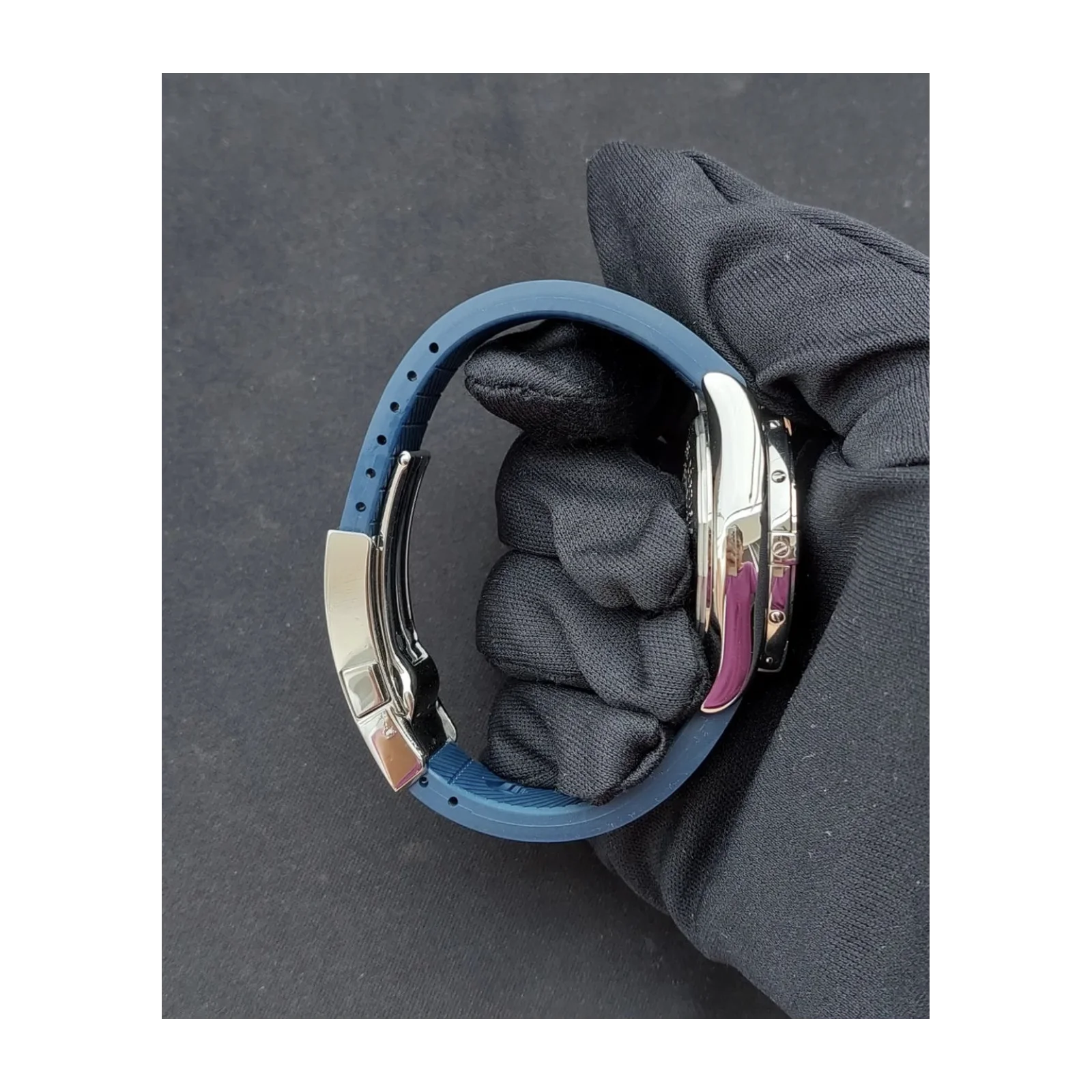 Thumb Chronograph Galactic White / Blue Rubber