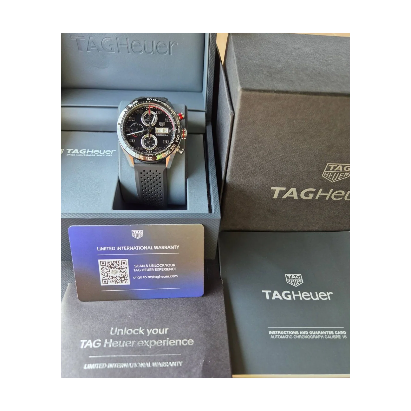 Thumb Carrera Calibre 16 44 Stainless Steel / Black