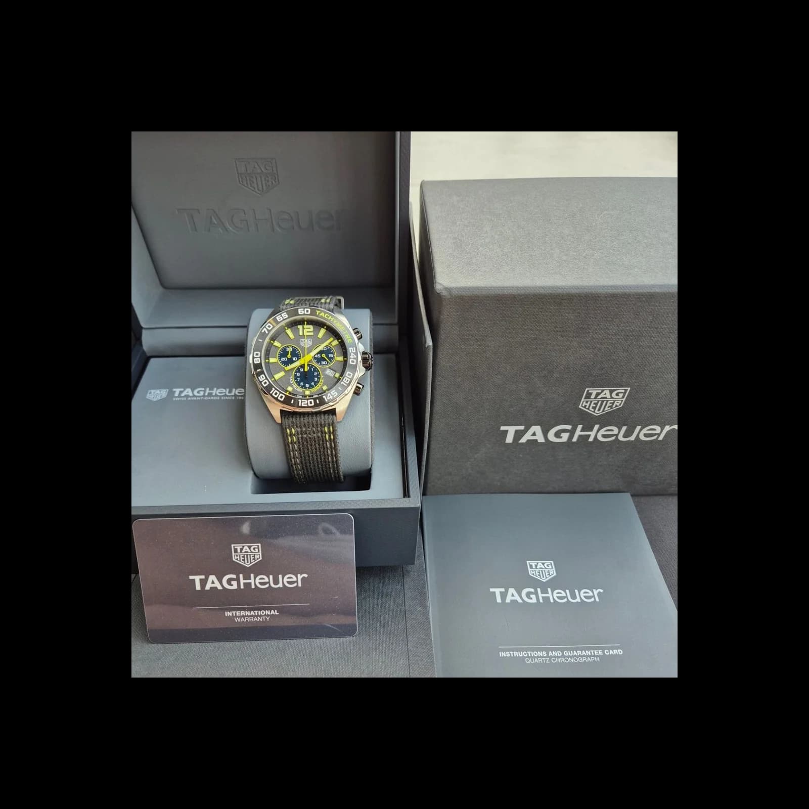 Thumb Formula 1 Quartz Chronograph 43 Stainless Steel / Grey-Yellow