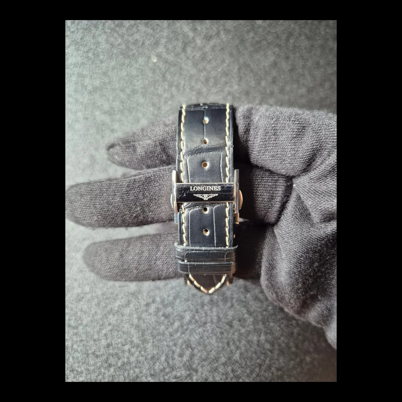 Thumb Master Collection 40 Moonphase Stainless Steel / Black-Roman / Alligator