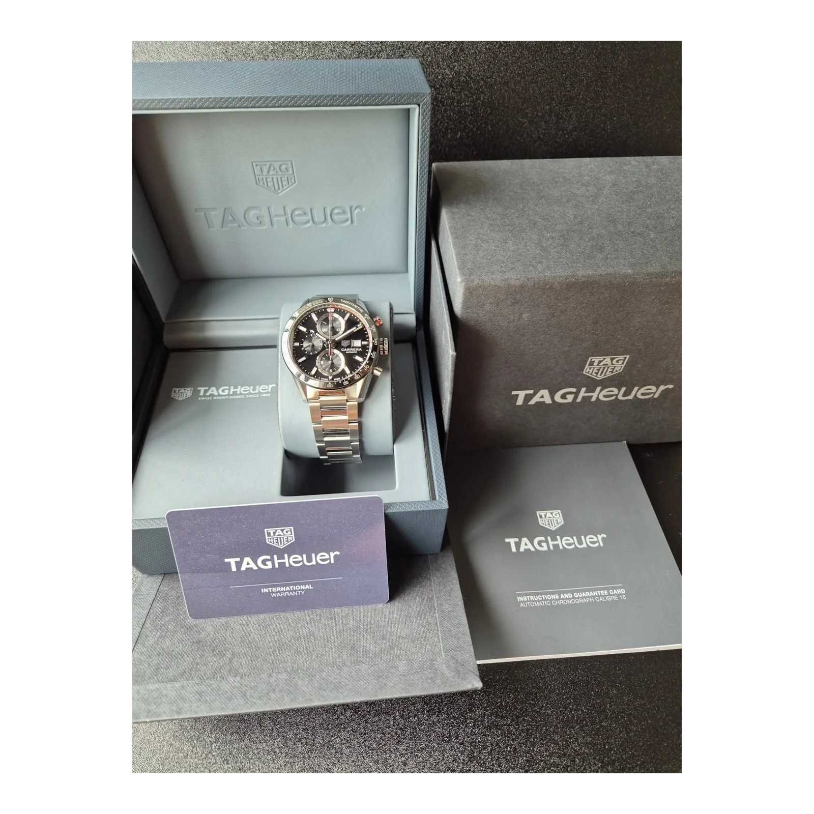 Thumb Carrera Calibre 16 41 Stainless Steel / Black / Bracelet