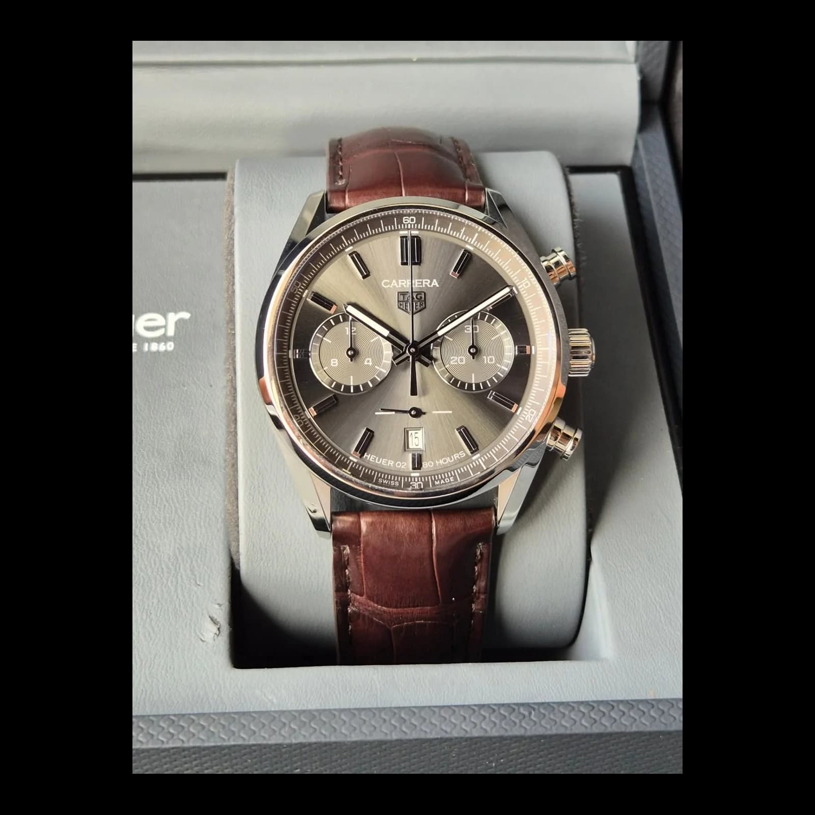 Thumb Carrera Calibre Heuer 02 42 Stainless Steel / Grey / Strap