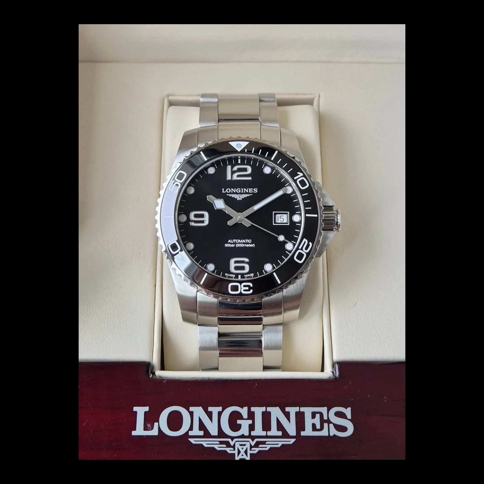 Thumb HydroConquest 41 Automatic Stainless Steel / Ceramic / Black / Bracelet