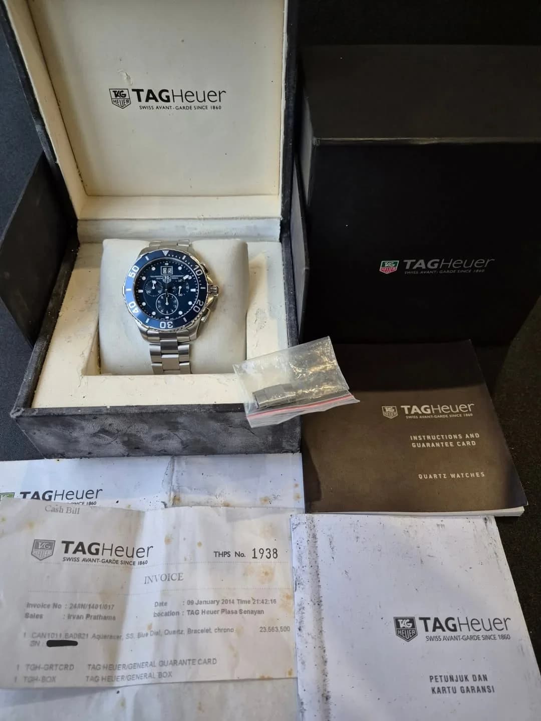 Thumb Aquaracer 300M Quartz Chronograph 43 Stainless Steel / Blue / Bracelet