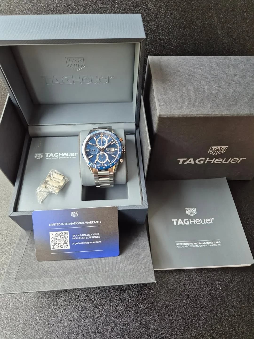 Thumb Carrera Calibre 16 41 Stainless Steel / Blue / Bracelet