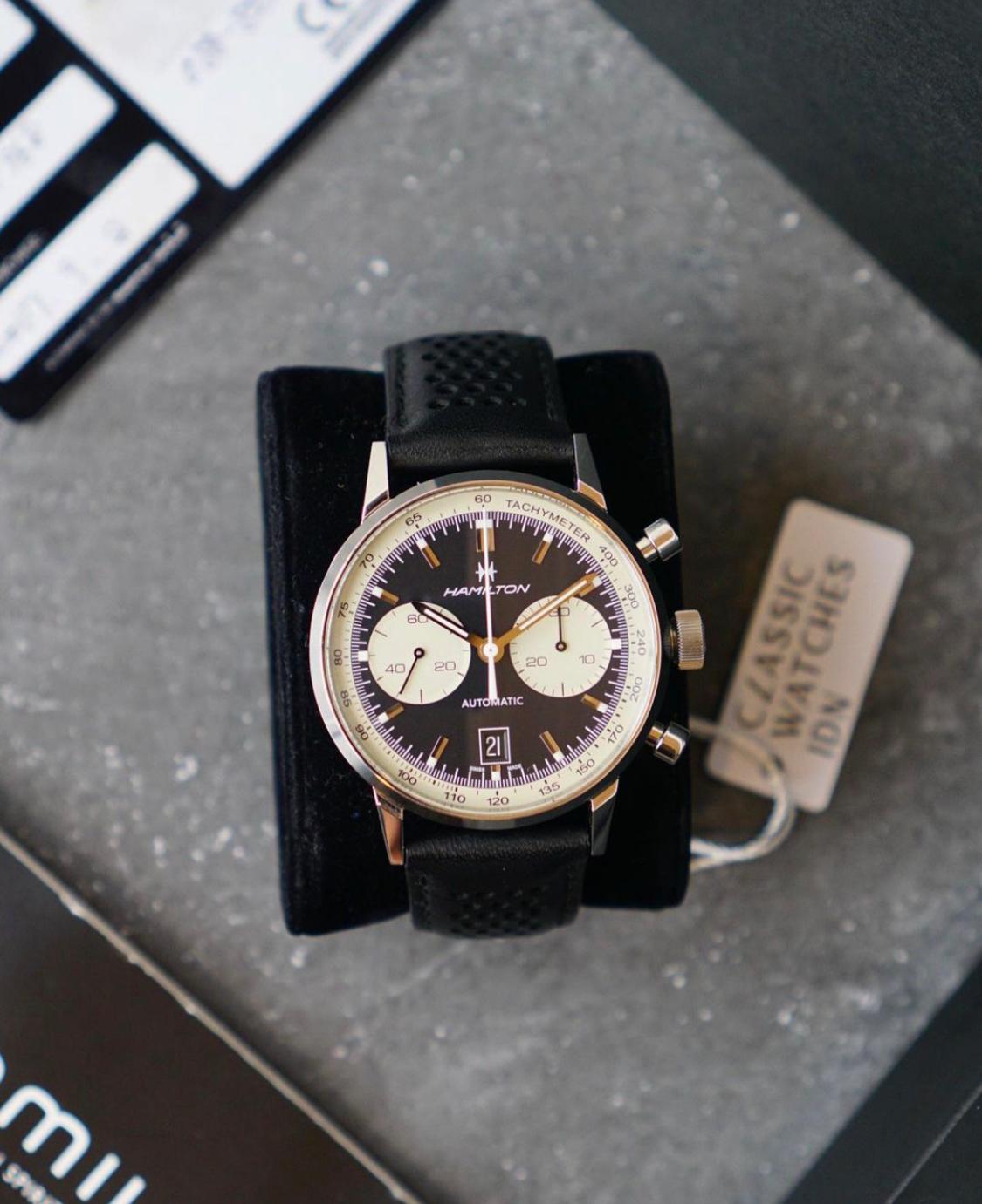 Thumb Intra-Matic 68 Auto Chrono Stainless Steel / Black / Strap