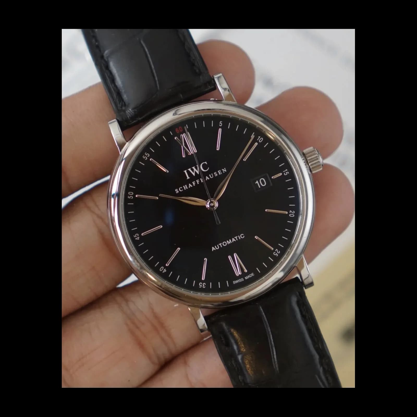 Thumb Portofino Automatic Stainless Steel / Black