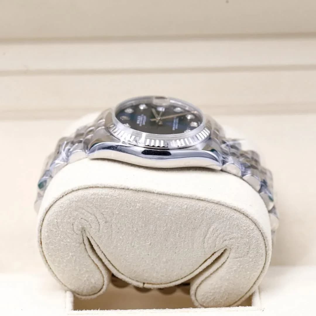 Thumb Datejust 31 Stainless Steel Fluted / Jubilee / Blue - Diamond