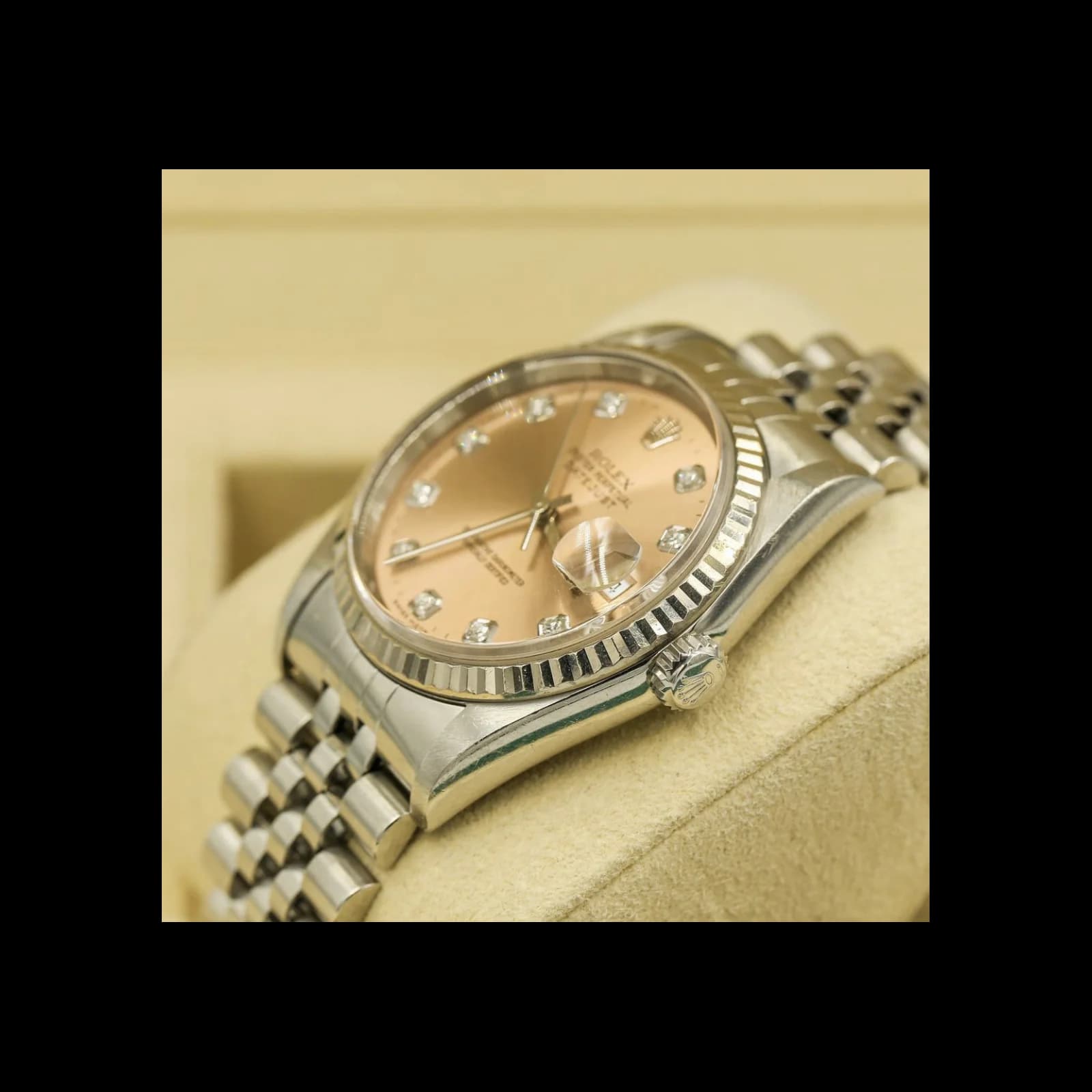 Thumb Datejust 36 / Pink / Diamond / Stainless Steel