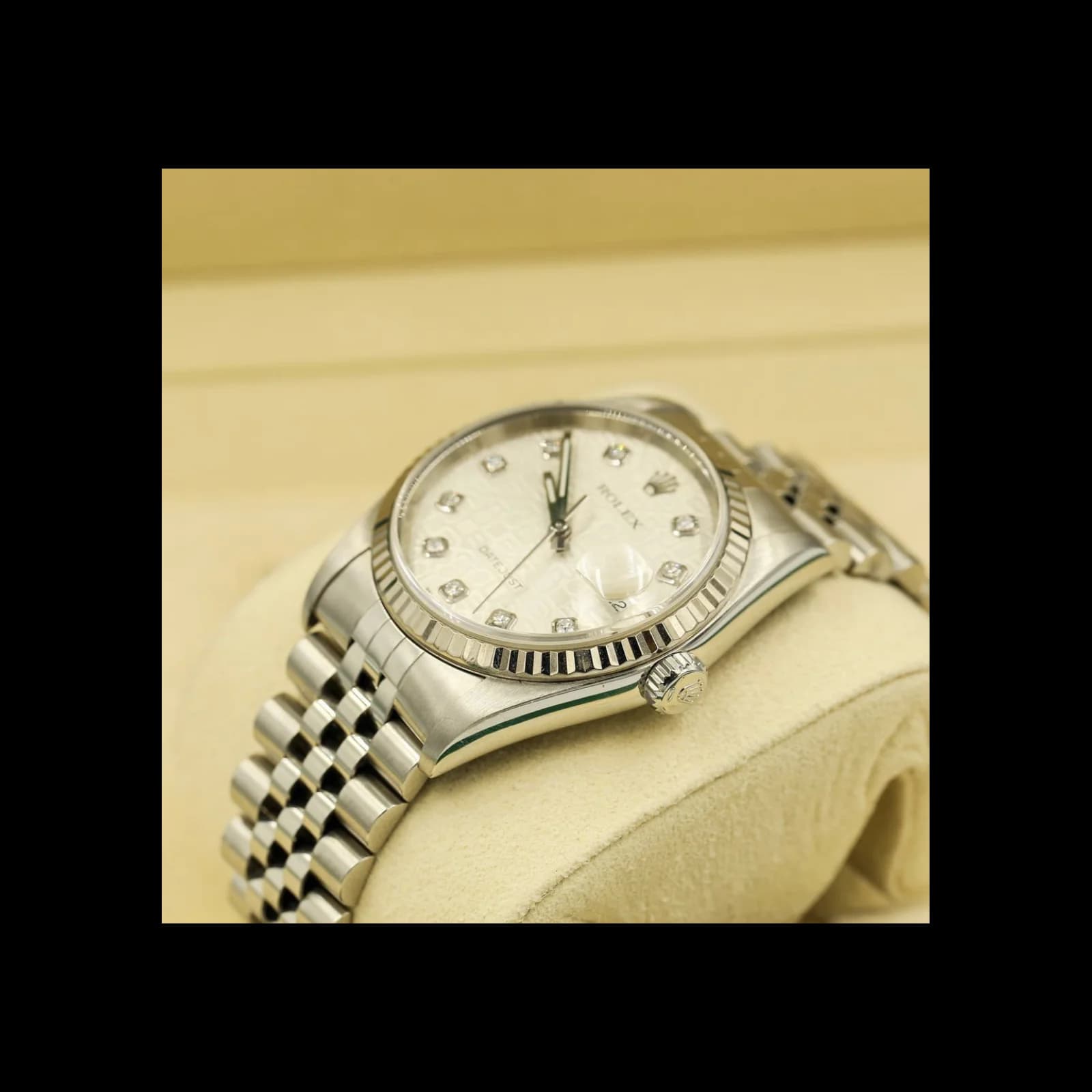 Thumb Datejust 36 16234 / White-Computer / Diamond / Stainless Steel