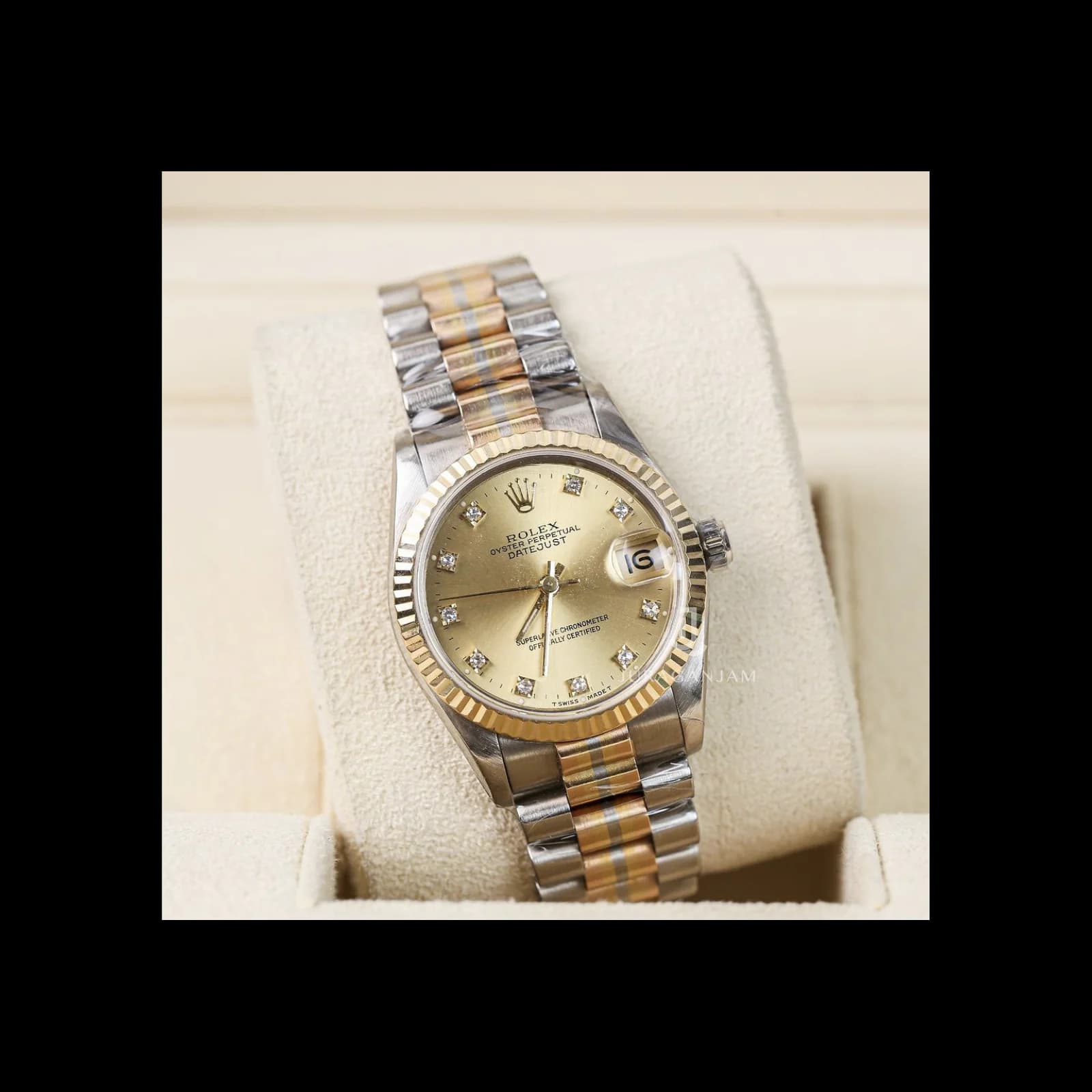 Thumb Datejust 31 Yellow gold / Tridor / Champagne Diamond
