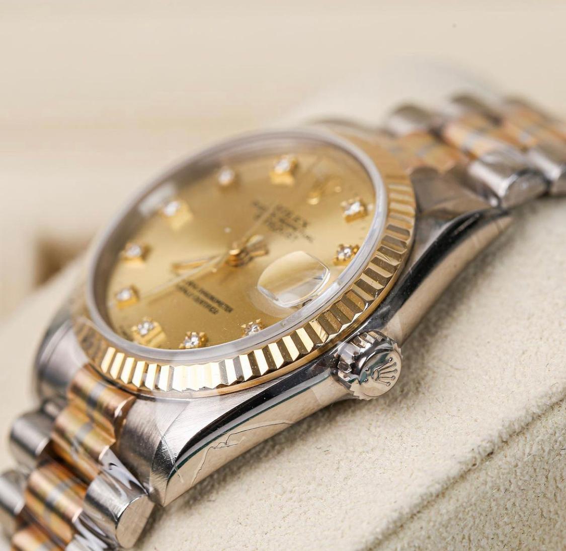 Thumb Datejust 31 Yellow gold / Tridor / Champagne Diamond