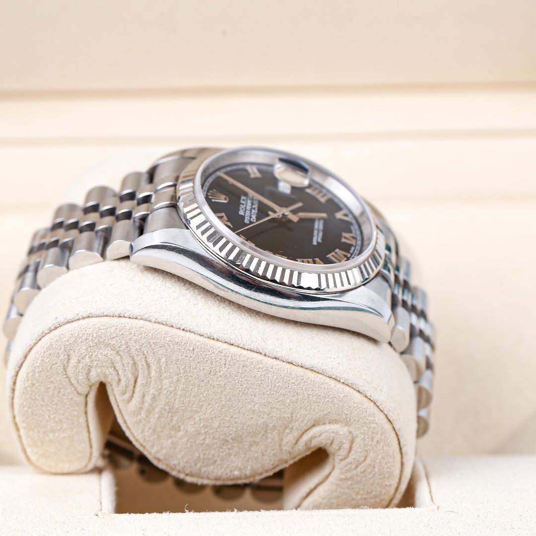 Thumb Datejust 36 Stainless Steel Fluted / Jubilee / Blue Roman