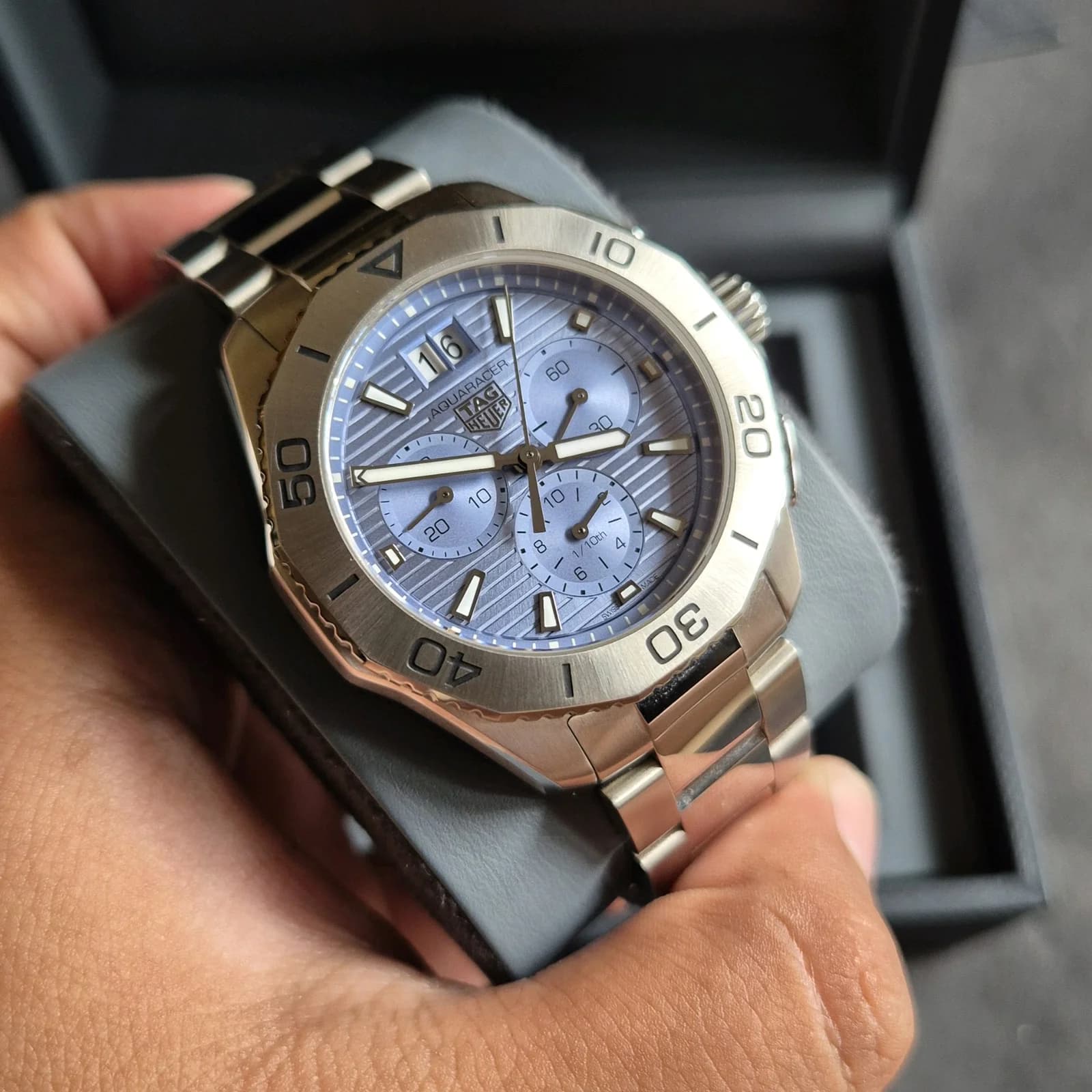 Thumb Aquaracder Professional 200 Quartz Chronograph Big Date Stainless Steel / Ice Blue