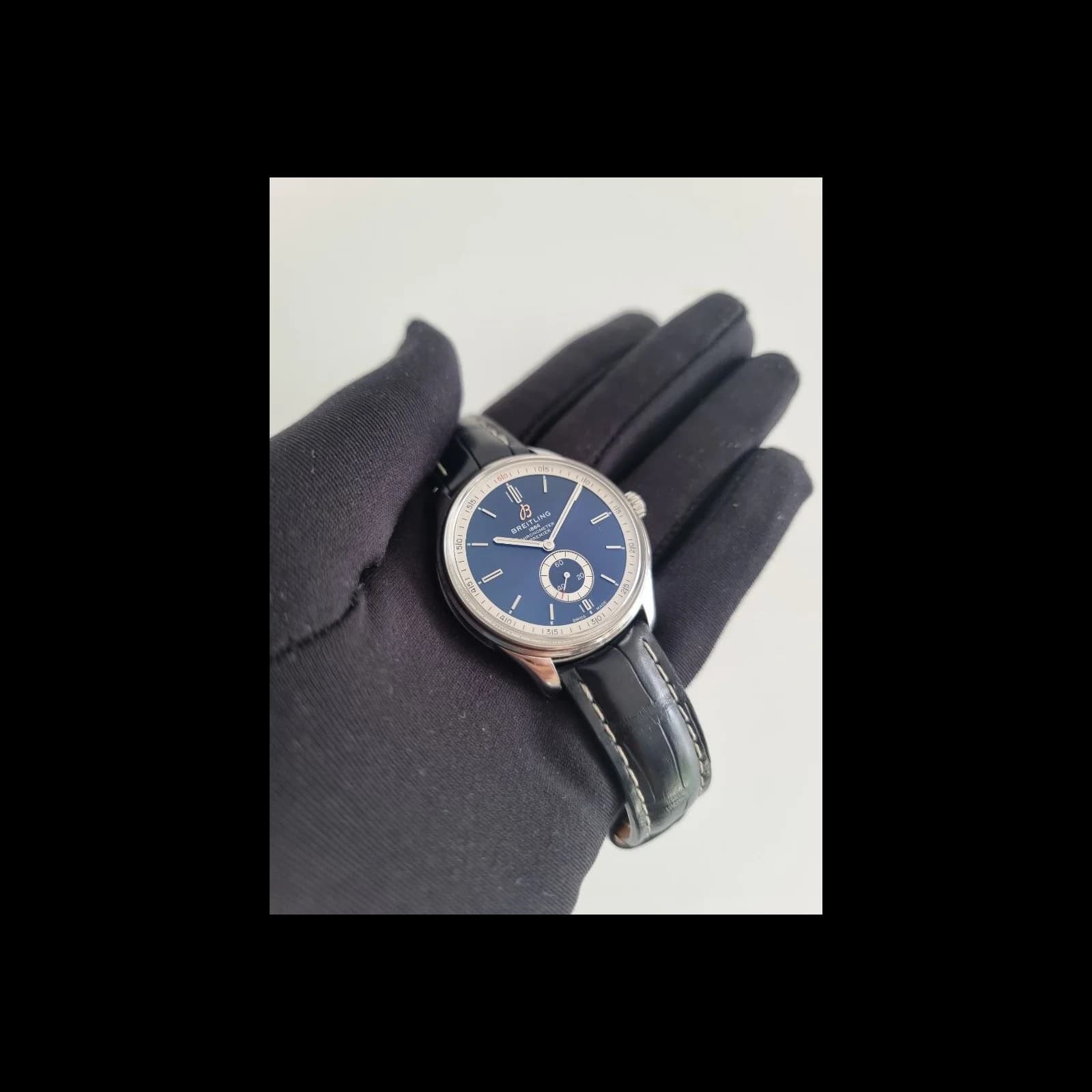 Thumb Premier Automatic 40 Stainless Steel / Blue / Croco Blue / Folding