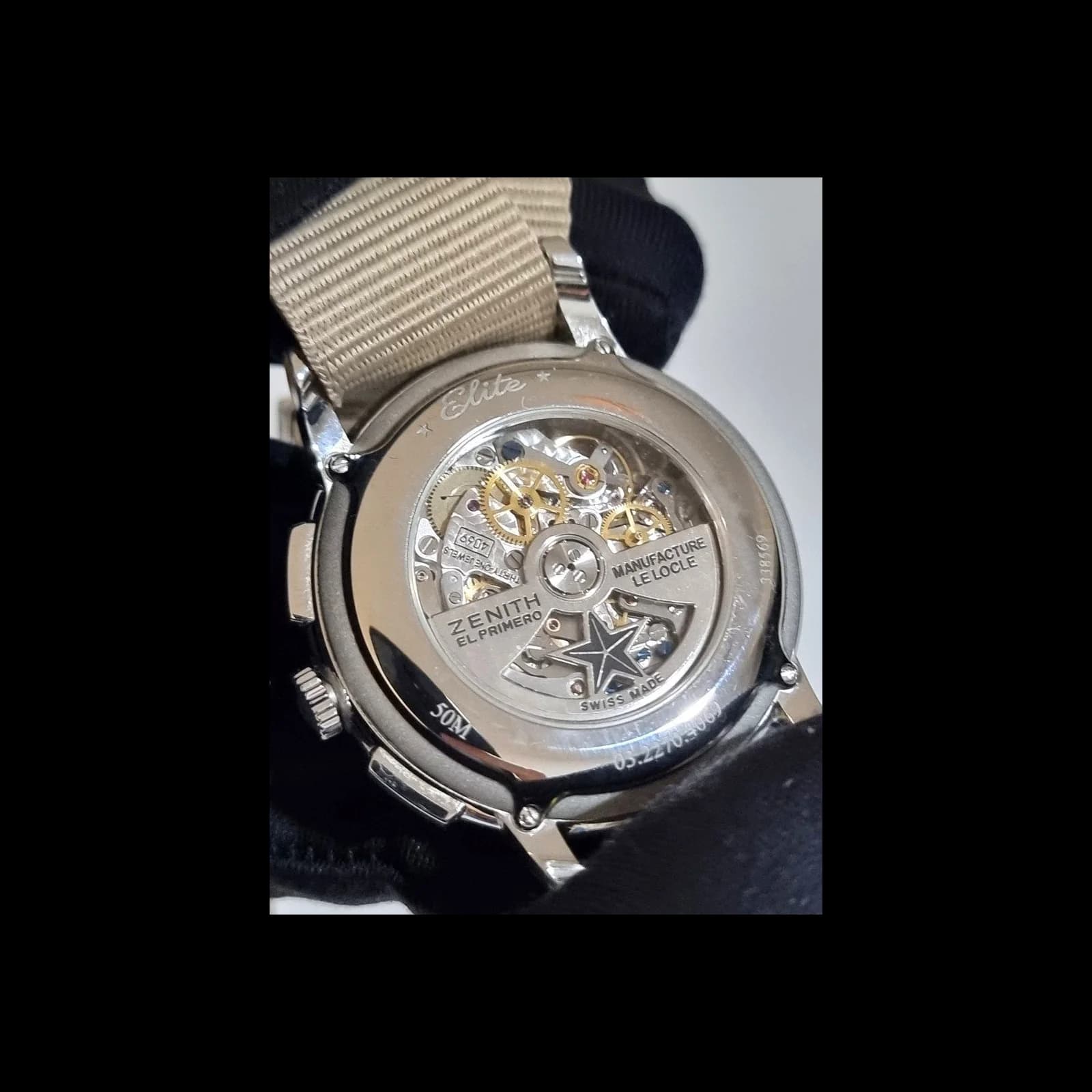 Thumb Elite Chronograph Classic Stainless Steel / Black / Alligator