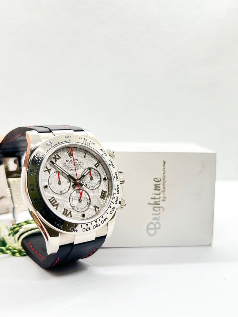 Thumb Daytona White Gold Strap Meteorite Roman