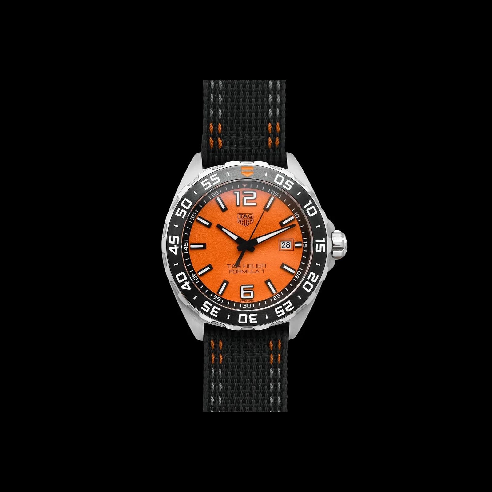 Thumb Formula 1 Quartz 43 Stainless Steel / Orange / Nato Strap