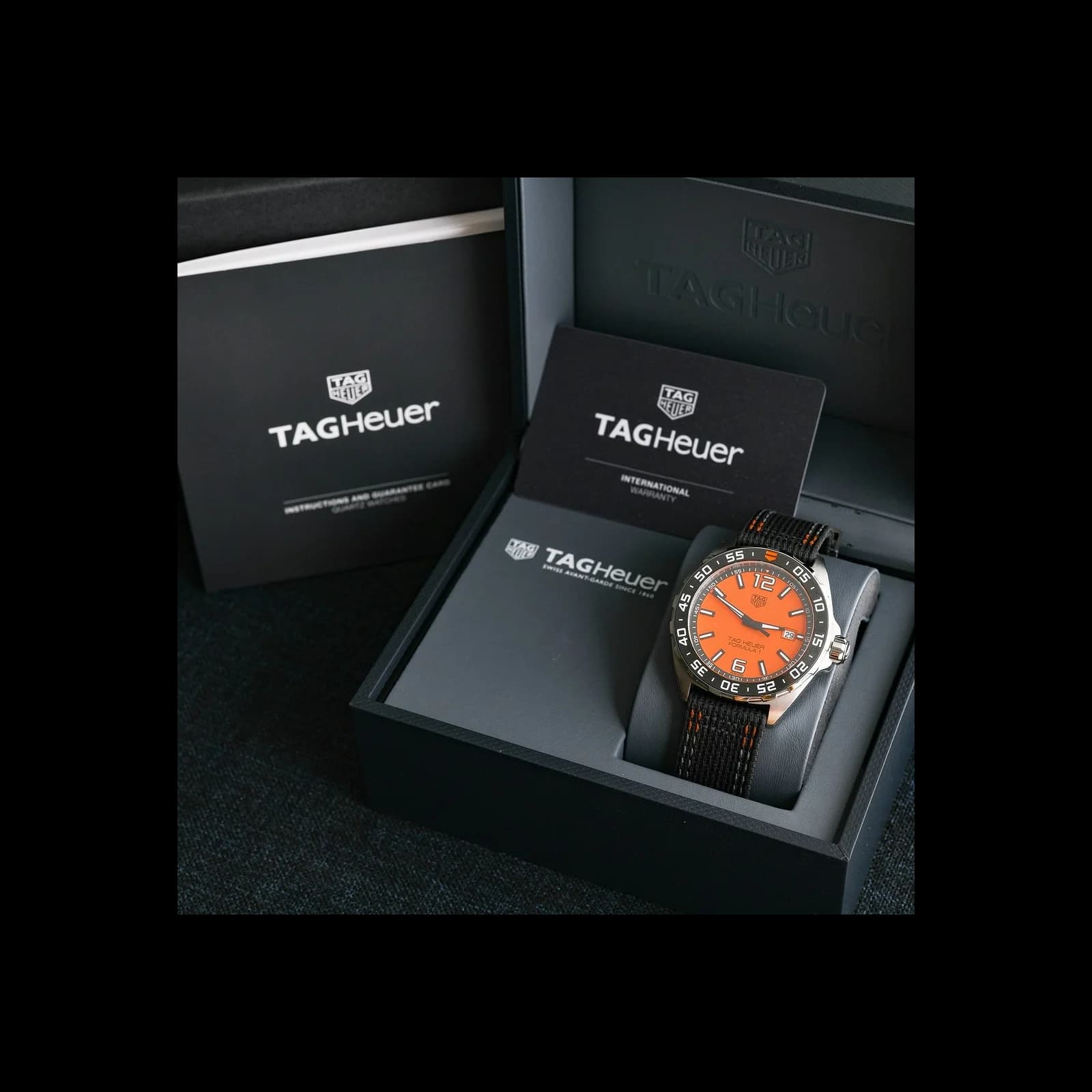 Thumb Formula 1 Quartz 43 Stainless Steel / Orange / Nato Strap