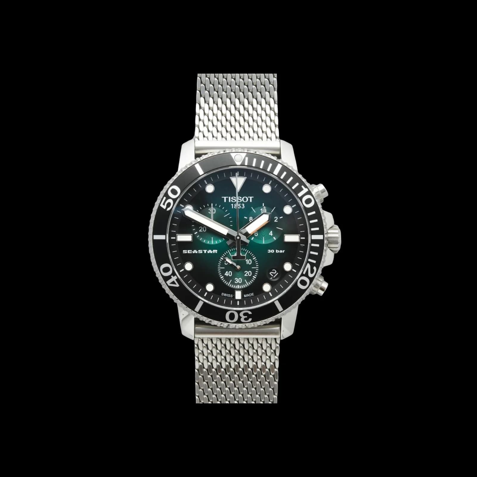 Thumb Seastar 1000 Chronograph Quartz 45.5 Stainless Steel / Green Gradient / Bracelet