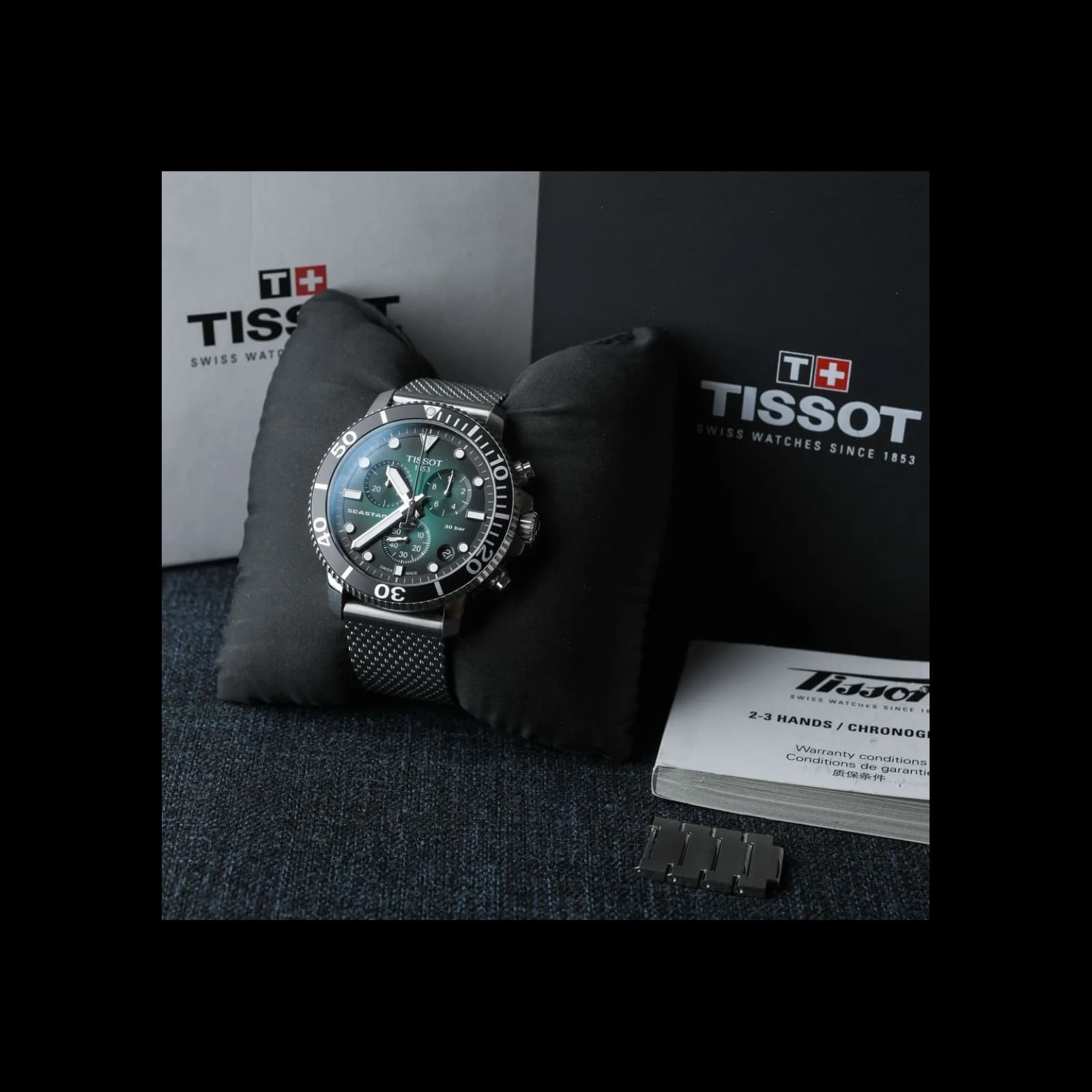 Thumb Seastar 1000 Chronograph Quartz 45.5 Stainless Steel / Green Gradient / Bracelet