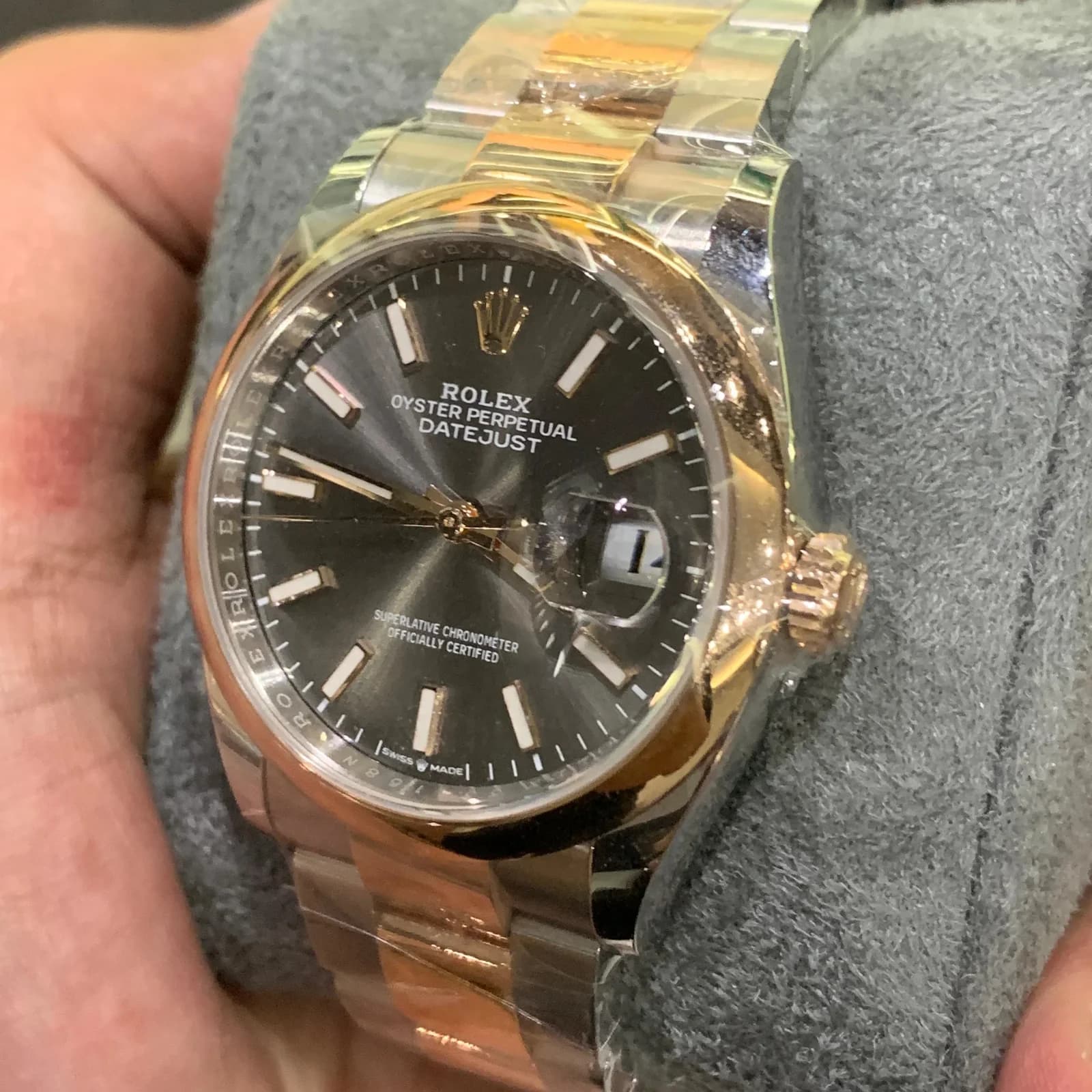 Thumb Datejust 36 Stainless Steel / Everose / Smooth / Slate / Oyster