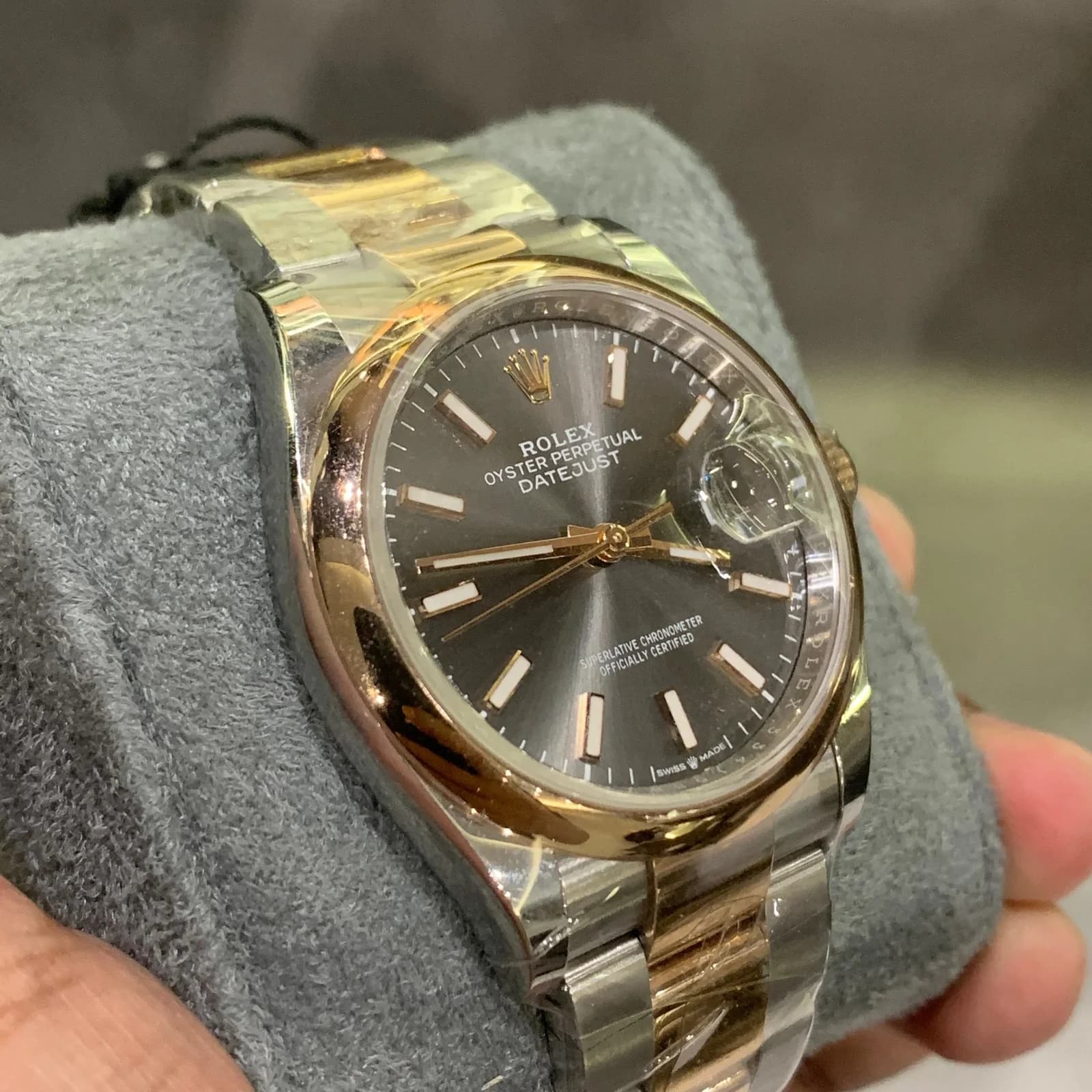 Thumb Datejust 36 Stainless Steel / Everose / Smooth / Slate / Oyster