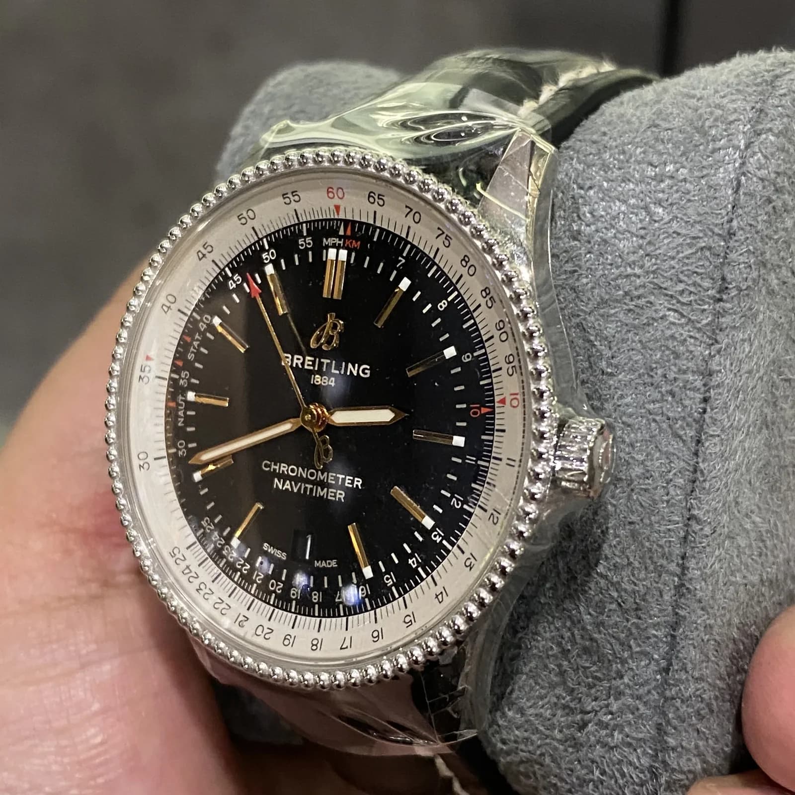 Thumb Navitimer Automatic 41 Automatic Stainless Steel / Black / Croco / Pin
