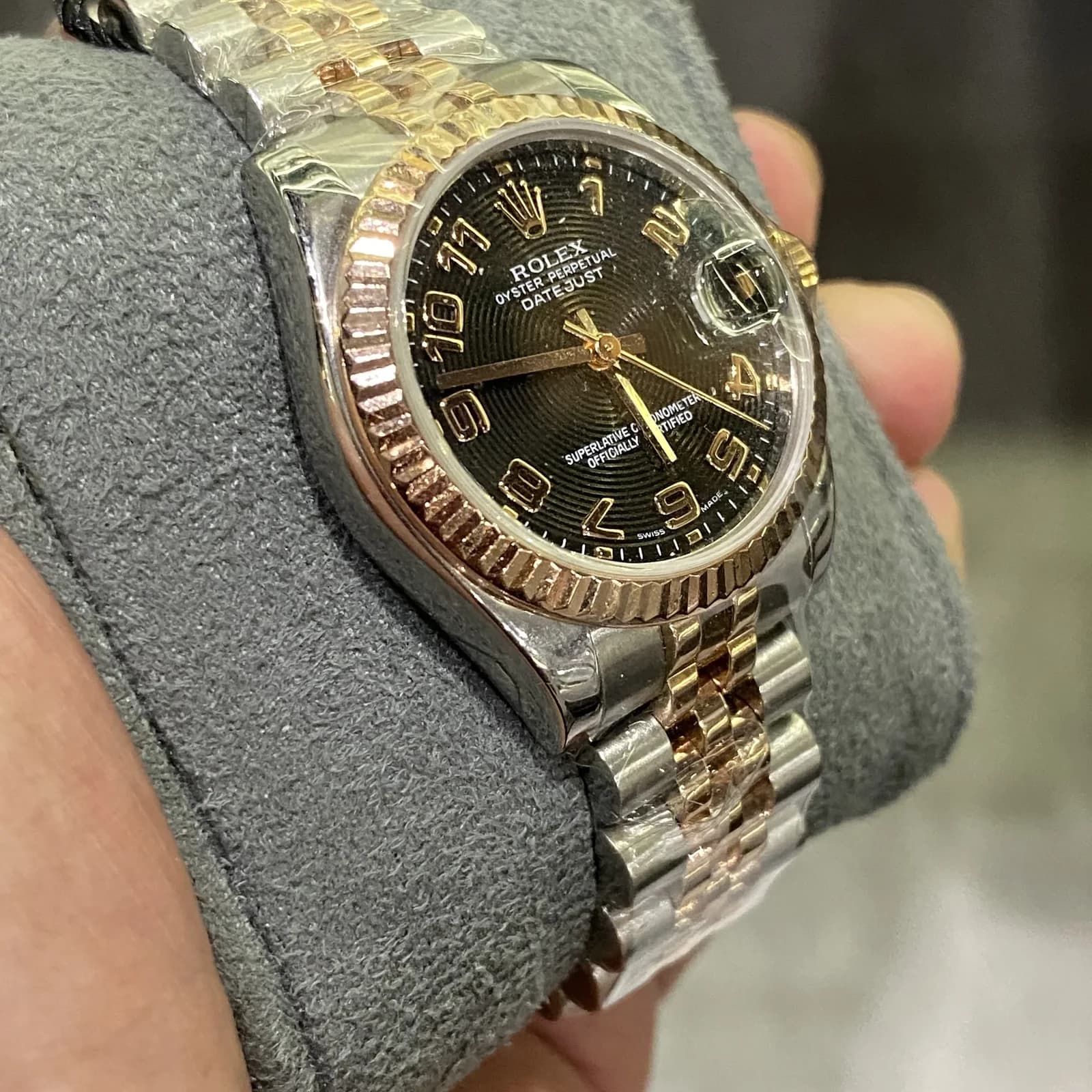 Thumb Datejust 31 Rolesor Everose Fluted / Jubilee / Black Roman