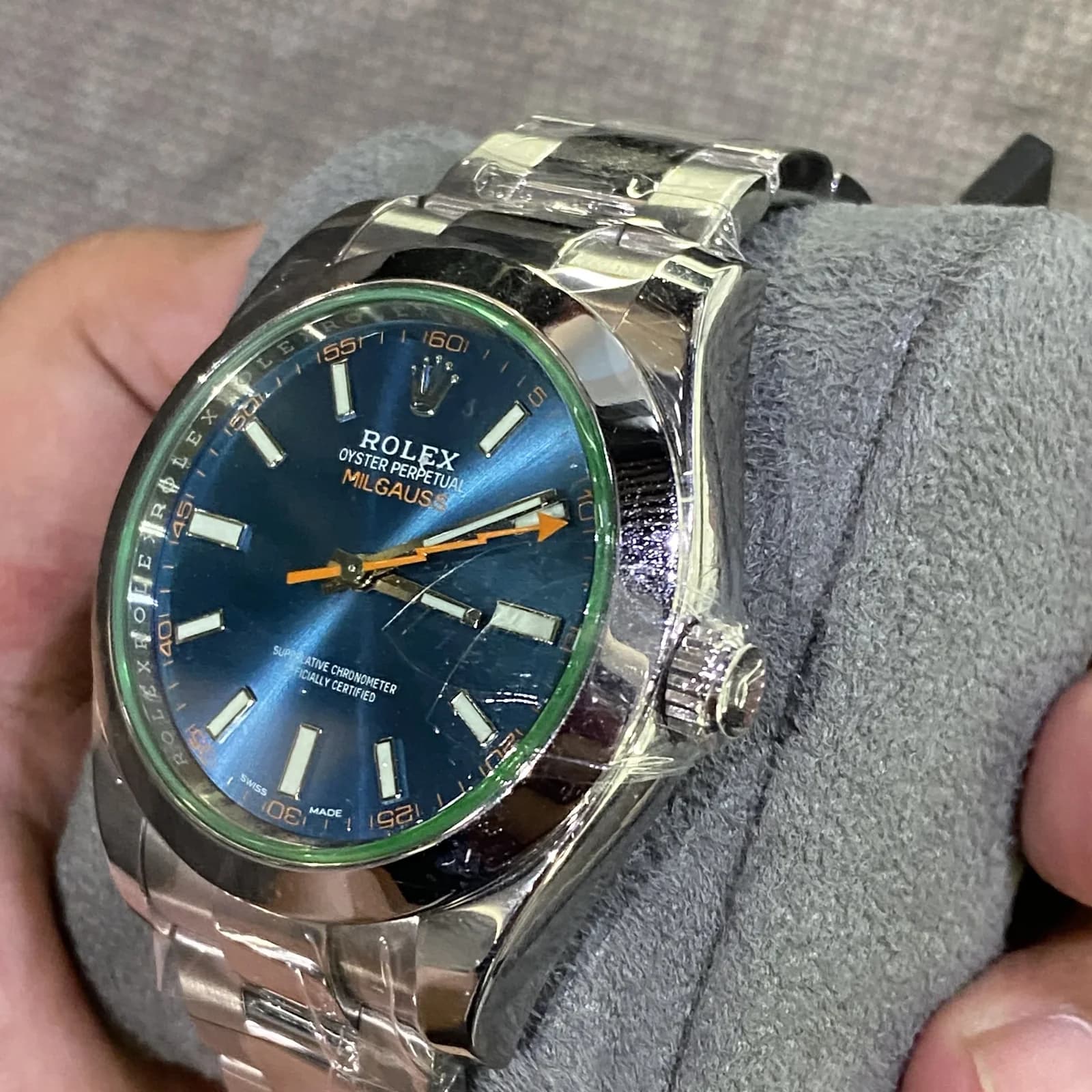 Thumb Milgauss GV Stainless Steel / Z-Blue