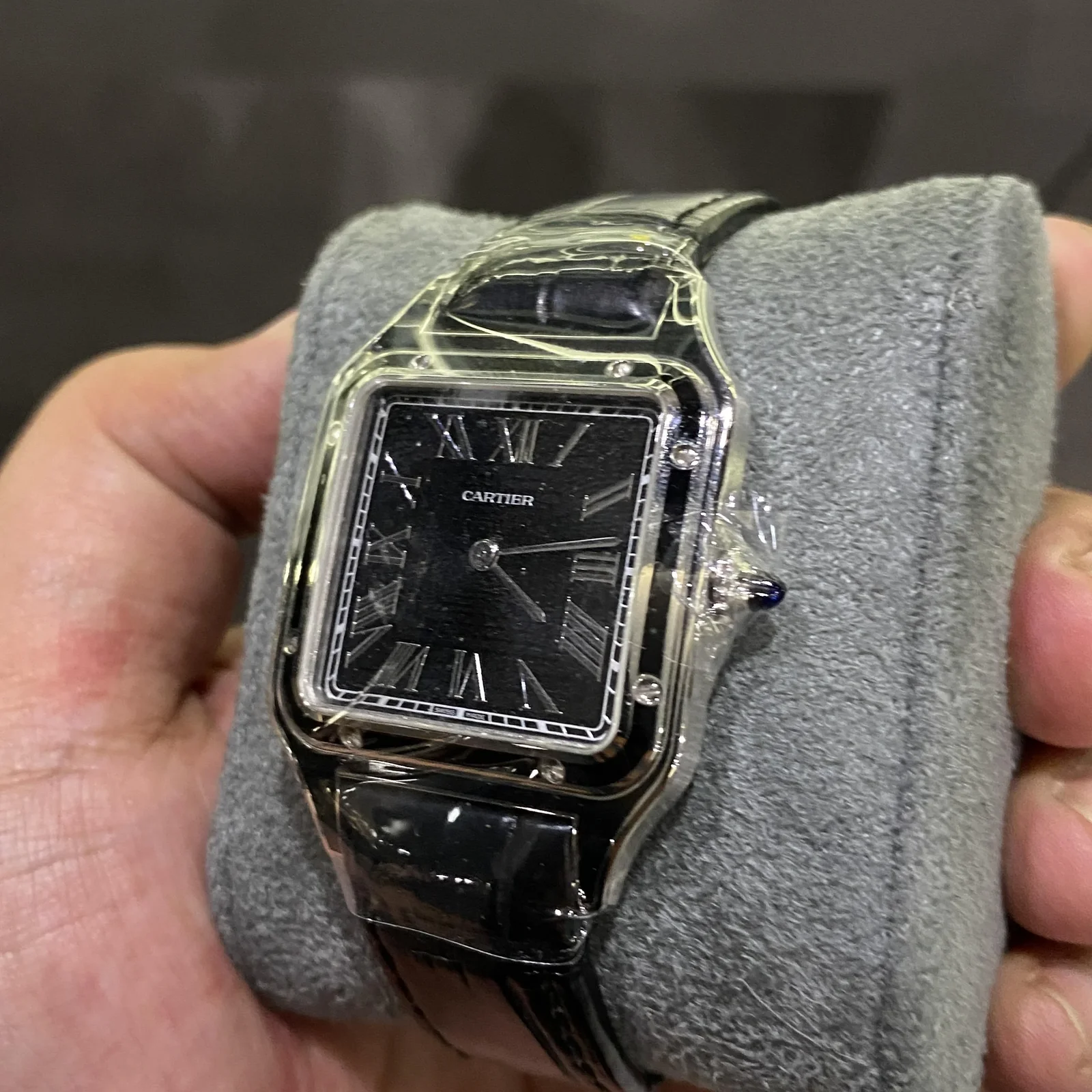 Thumb Santos Dumont Stainless Steel / Black Lacquer
