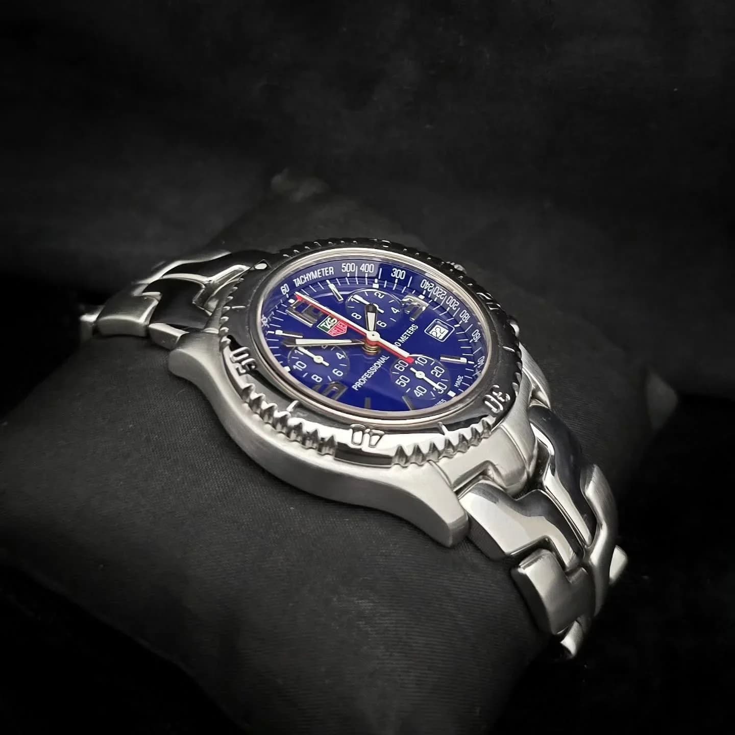 Thumb Link Quartz Professional Chronograph Stainless Steel / Blue