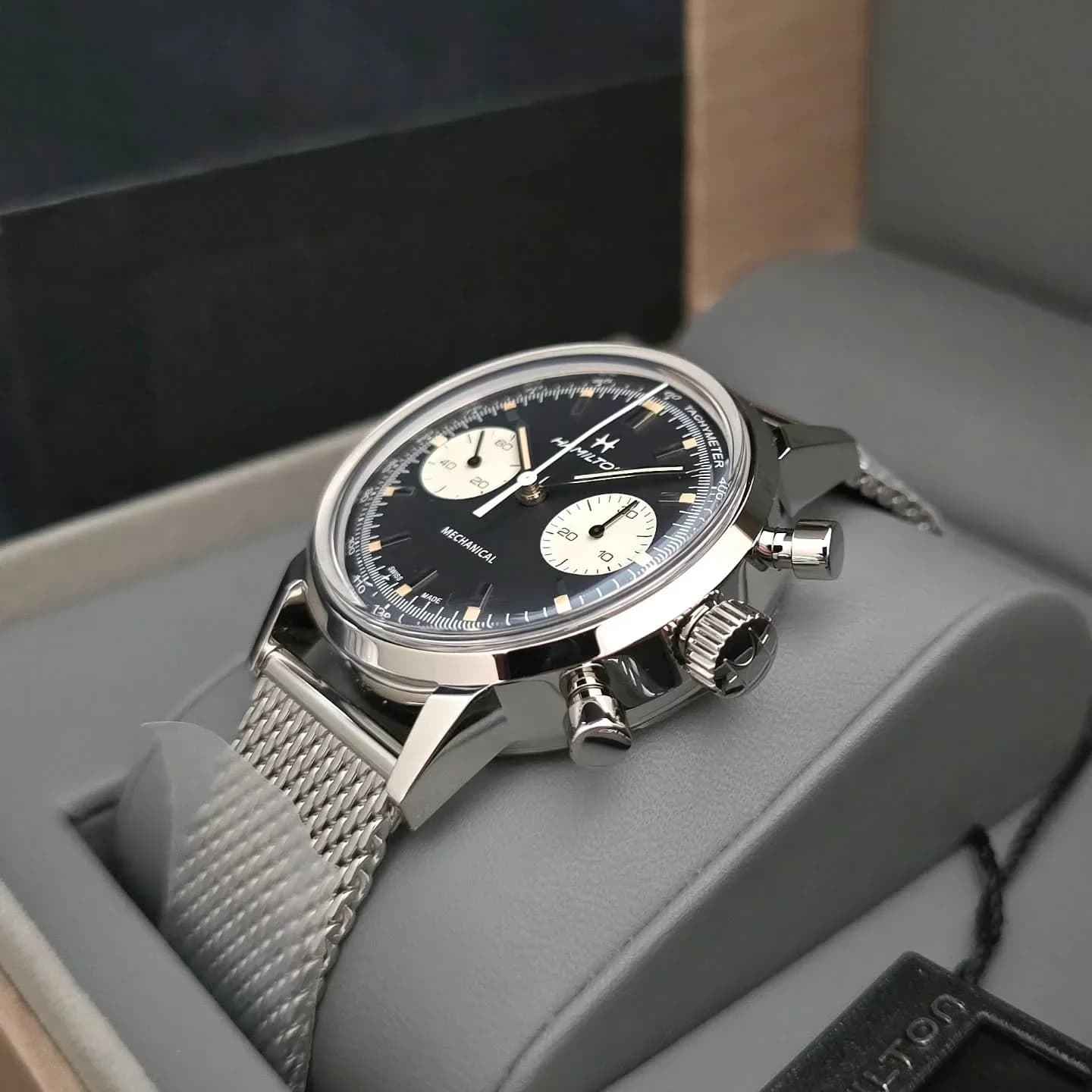 Thumb Intra-Matic Chronograph H Stainless Steel / Black / Mesh