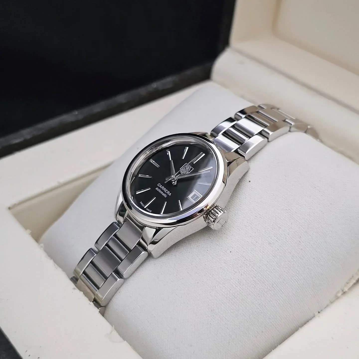 Thumb Carrera Calibre 9 28 Stainless Steel / Black / Bracelet