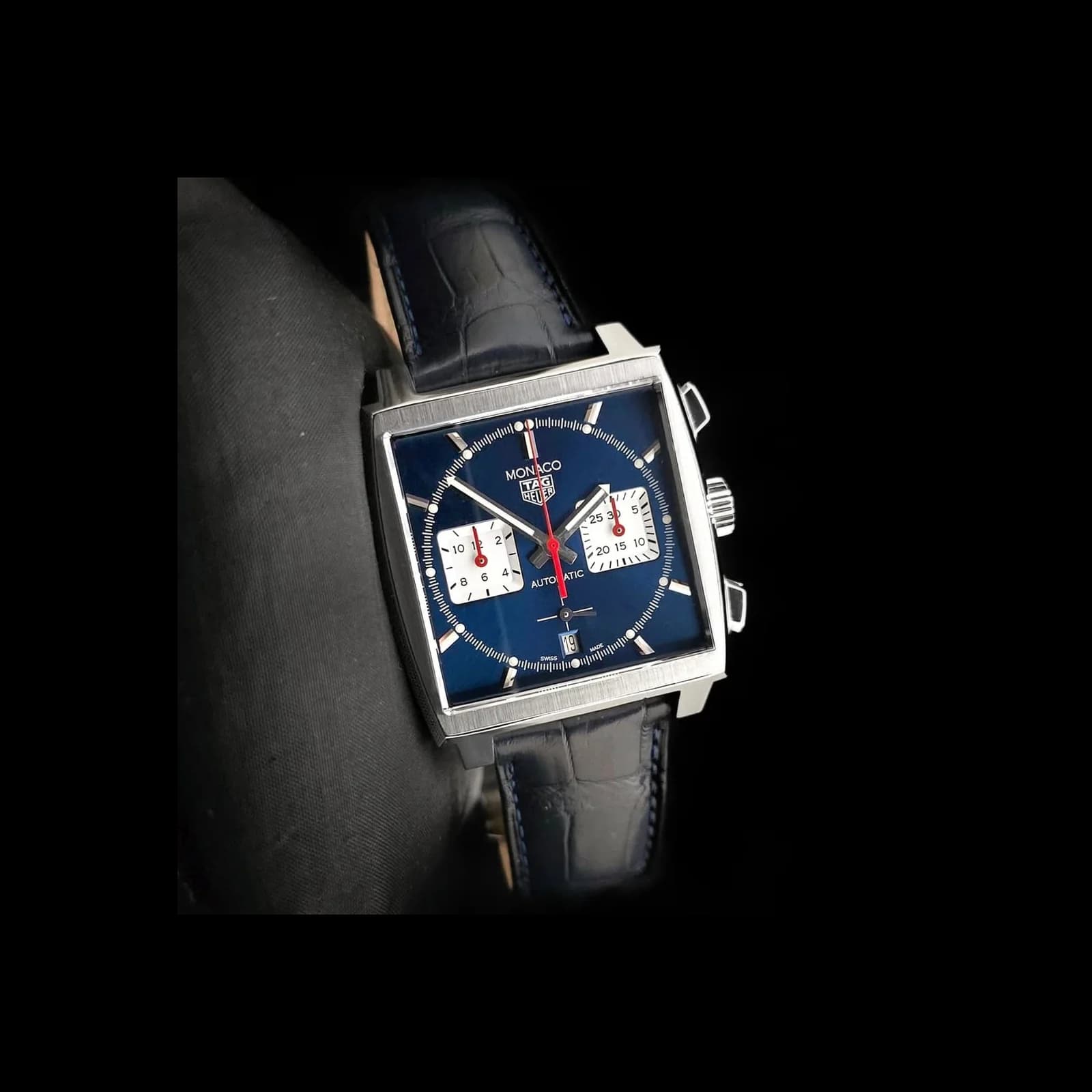 Thumb Monaco Calibre Heuer 02 Stainless Steel / Blue